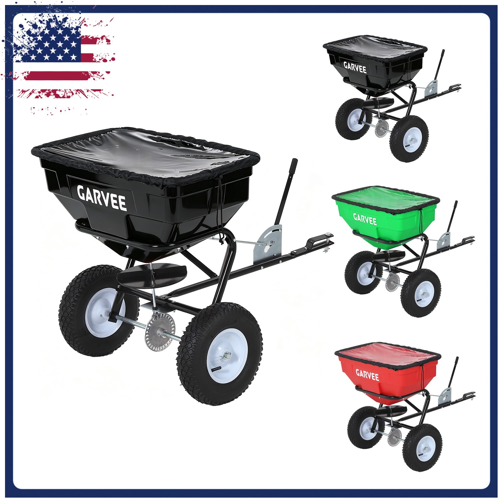 Tow Behind Broadcast Spreader 130 LBS Hopper Broadcast Spreader For Fertilizer