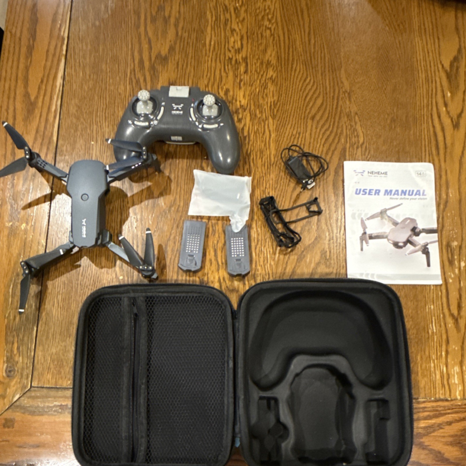 NEHEME NH525 Foldable RC Quadcopter Drone Remote Control 2 Batteries Case