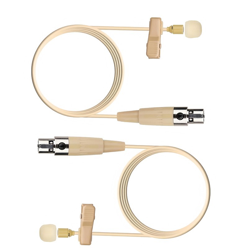 2 Pack Beige XLR 4 Pin Lavalier Microphone For SHURE Wireless System
