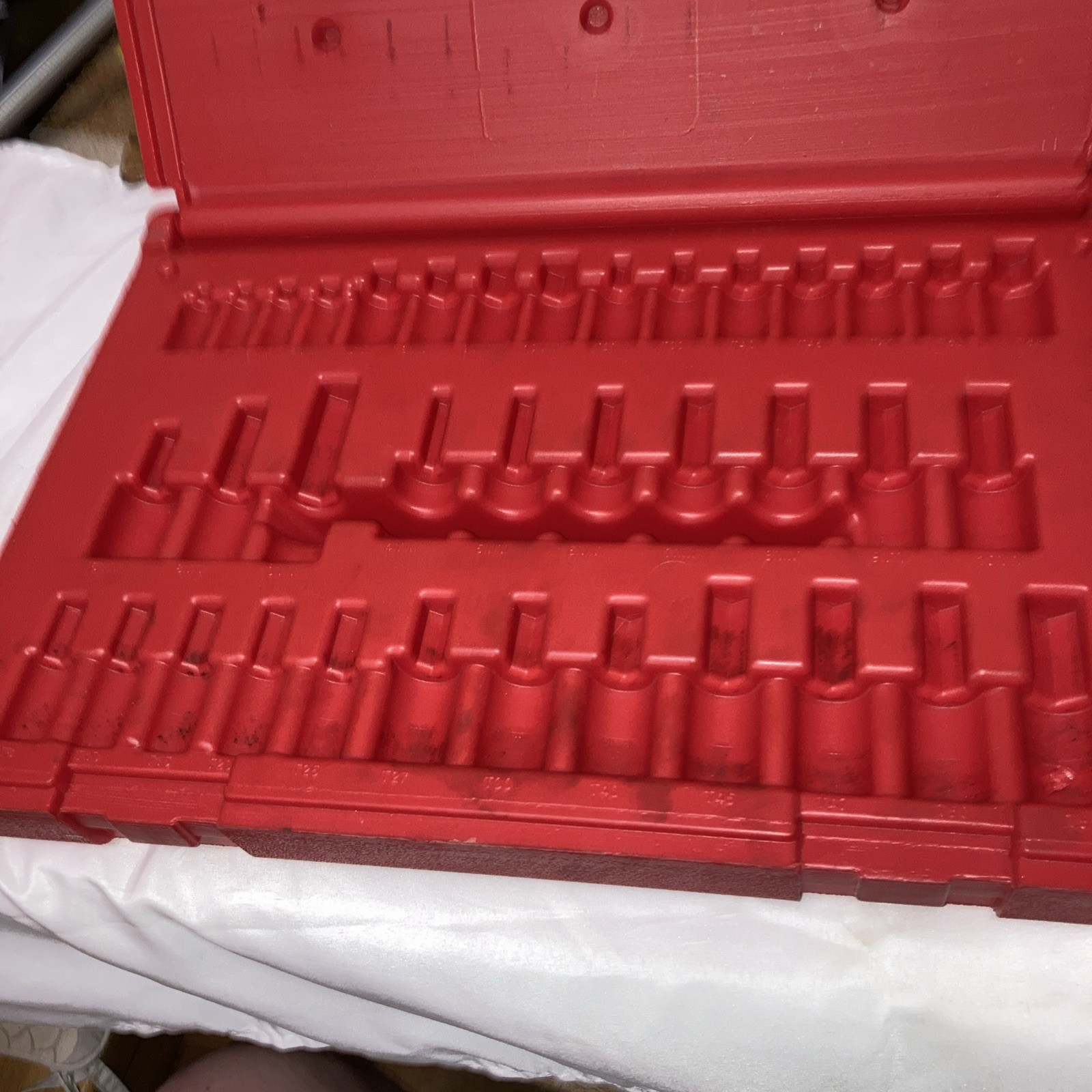 snap on tools usa 37pc hex torx bit set empty plastic case