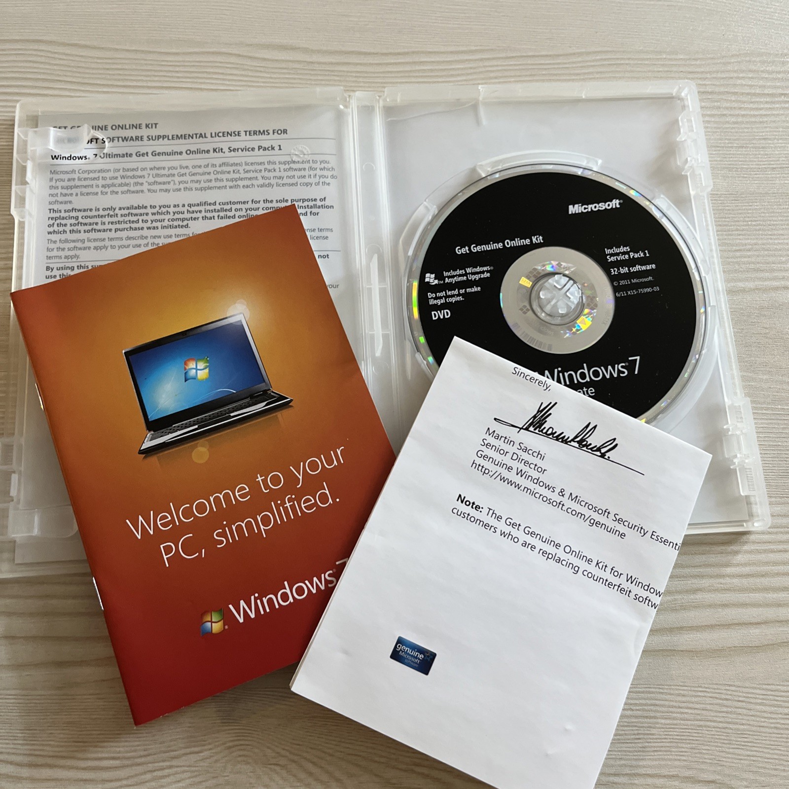 Windows 7 Ultimate 64 & 32 Bit Disks Inserts & Product Key Included Microsoft