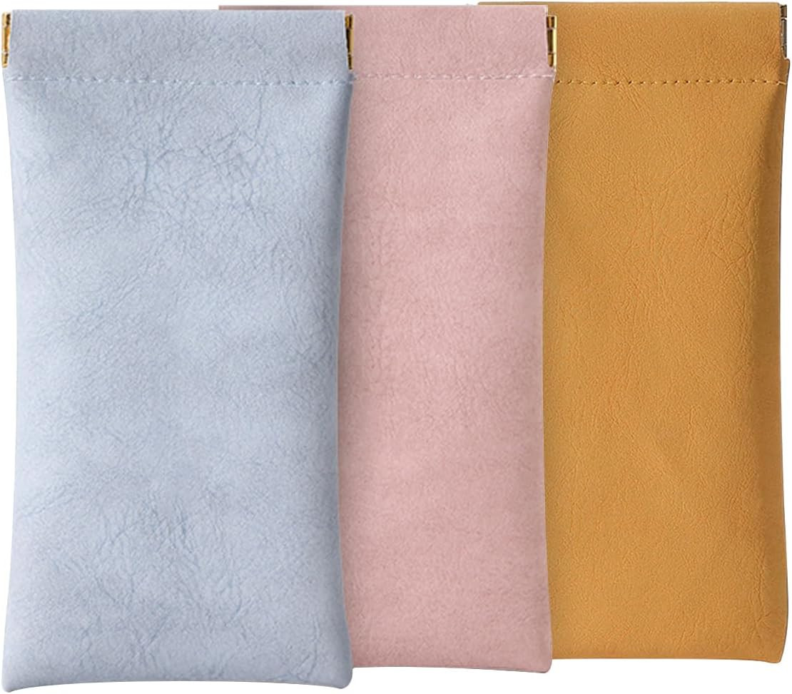 Glasses Cases Soft, Leather Eyeglasses Cases, Squeeze Top Portable Sunglasses Ca
