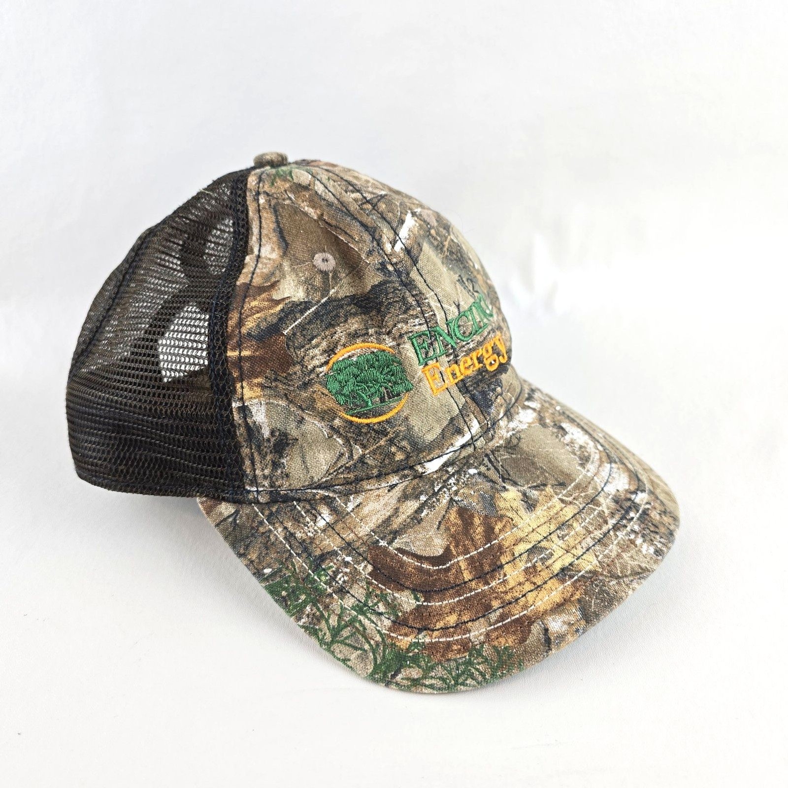 Realtree Hat Mens Adjustable Camo Encore Energy Trucker American Flag Underbrim
