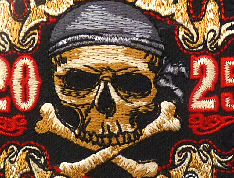2025 Biketoberfest Daytona Skull & Crossbones Pirate Event Patch.