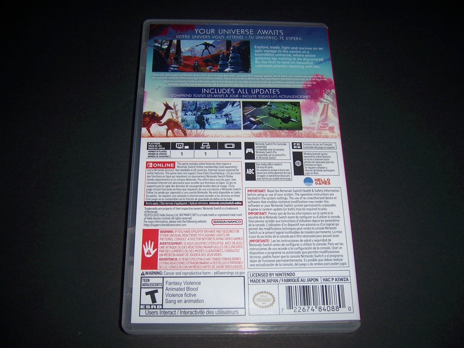 Authentic Box Case ONLY Replacement Nintendo Switch for No Man's Sky