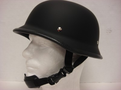 Motorcycle Crusier German Novelty Biker Helmet Chopper touring Flat Black - XL