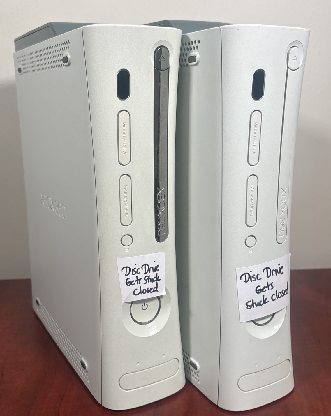 2X -Microsoft Xbox 360 Arcade & Elite White Console w/ Attached HDD READ!!!