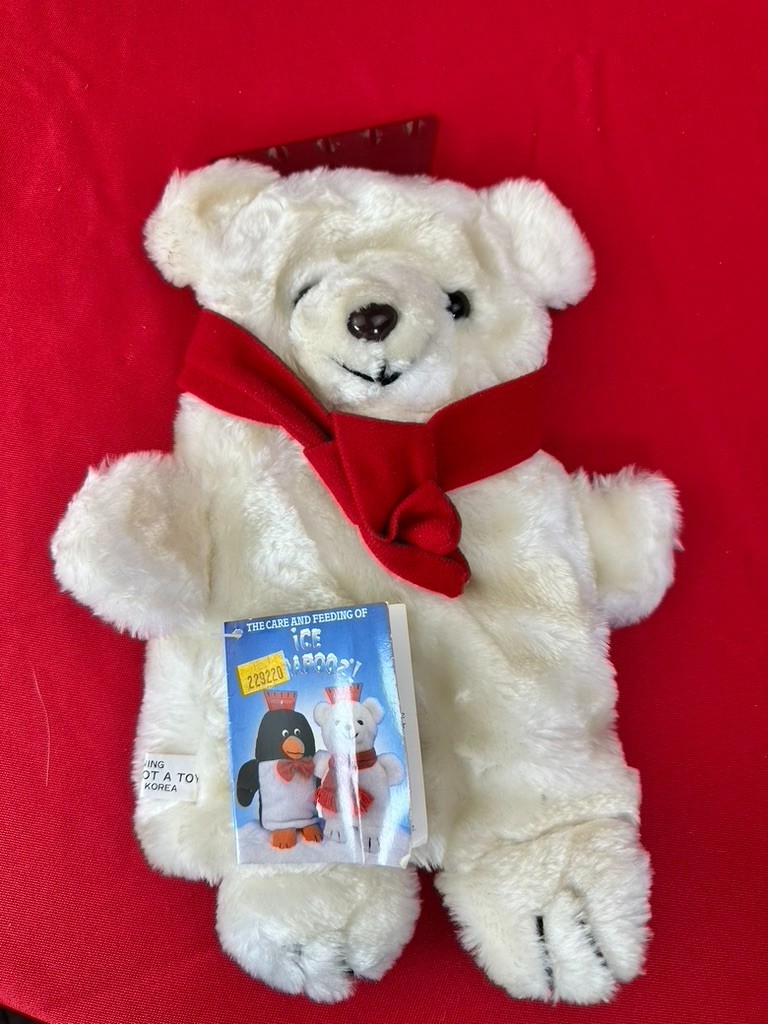 VTG Original Collectible 80s Polar Bear Plush Animal Ice Scrapper
