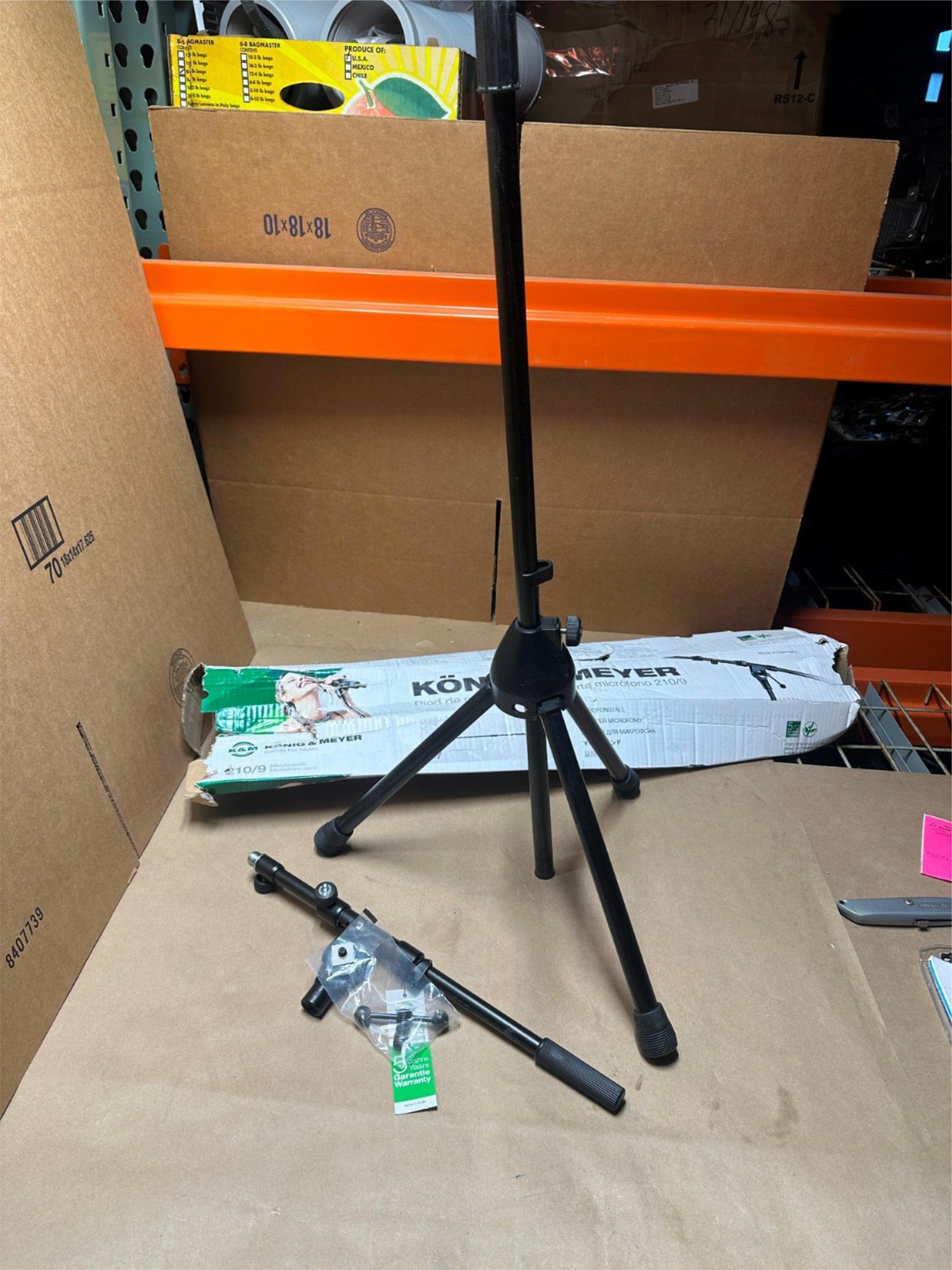 K&M 21090B Tripod Microphone Stand With Telescoping Boom