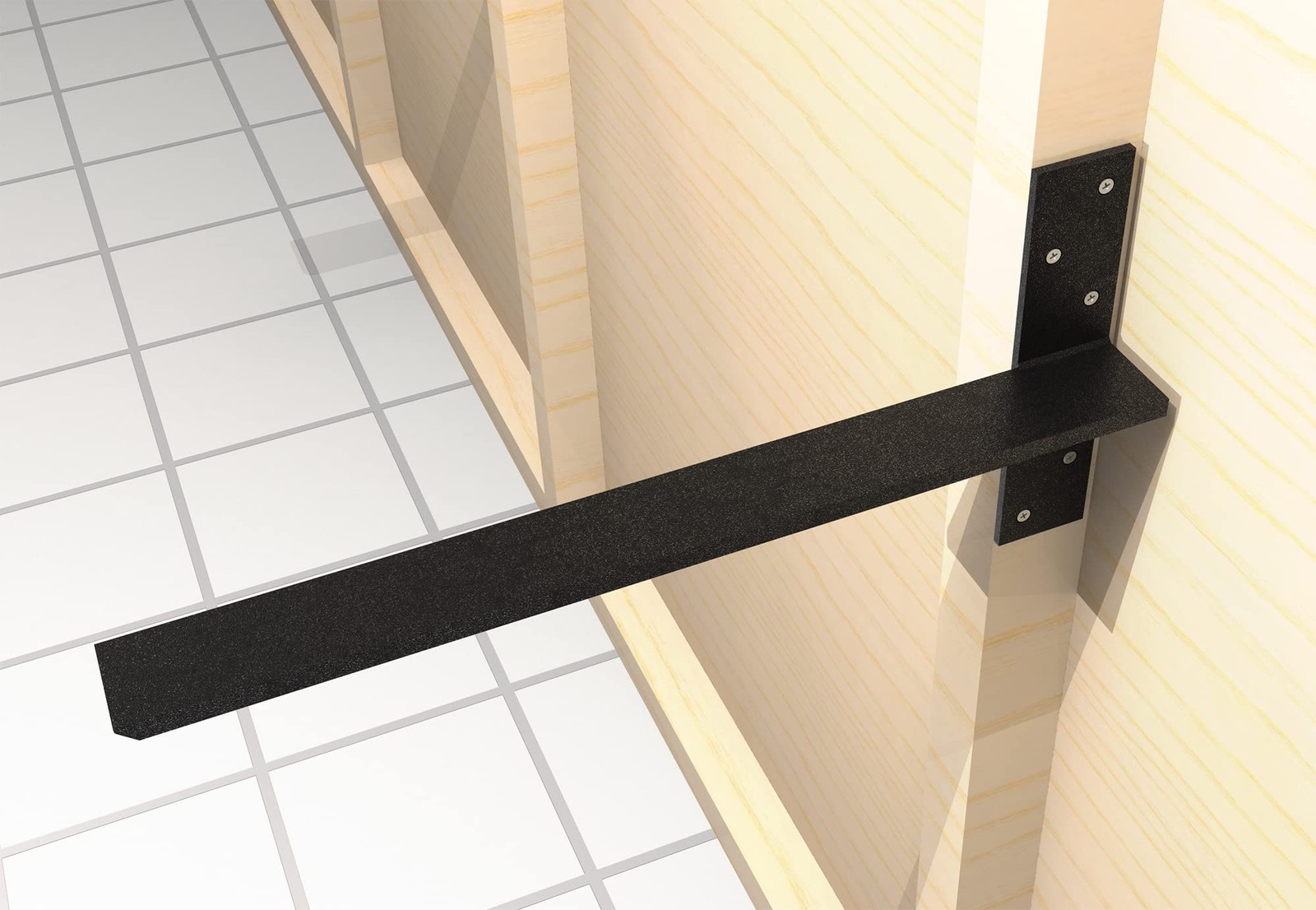 （2-Pack） Free Hanging T Shelf Bracket, Solid Heavy Duty Steel Knee Wall Hidde...