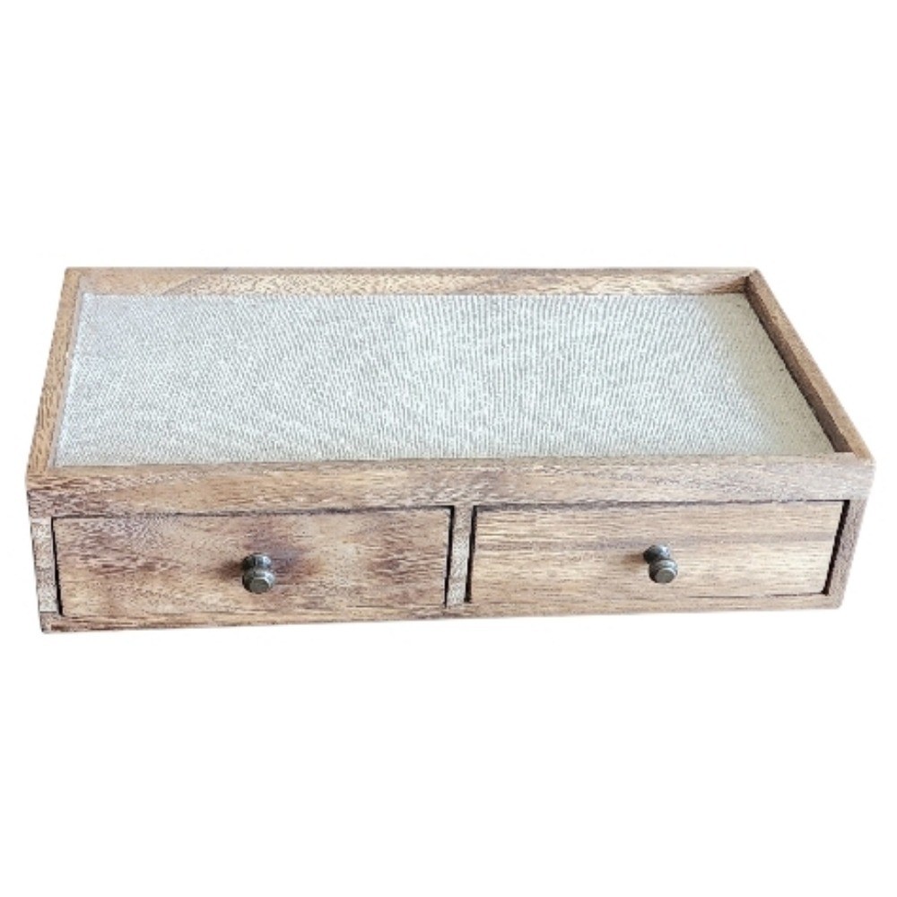 Wooden Organizer Jewelry Box Rustic Primitive Shabby Chic