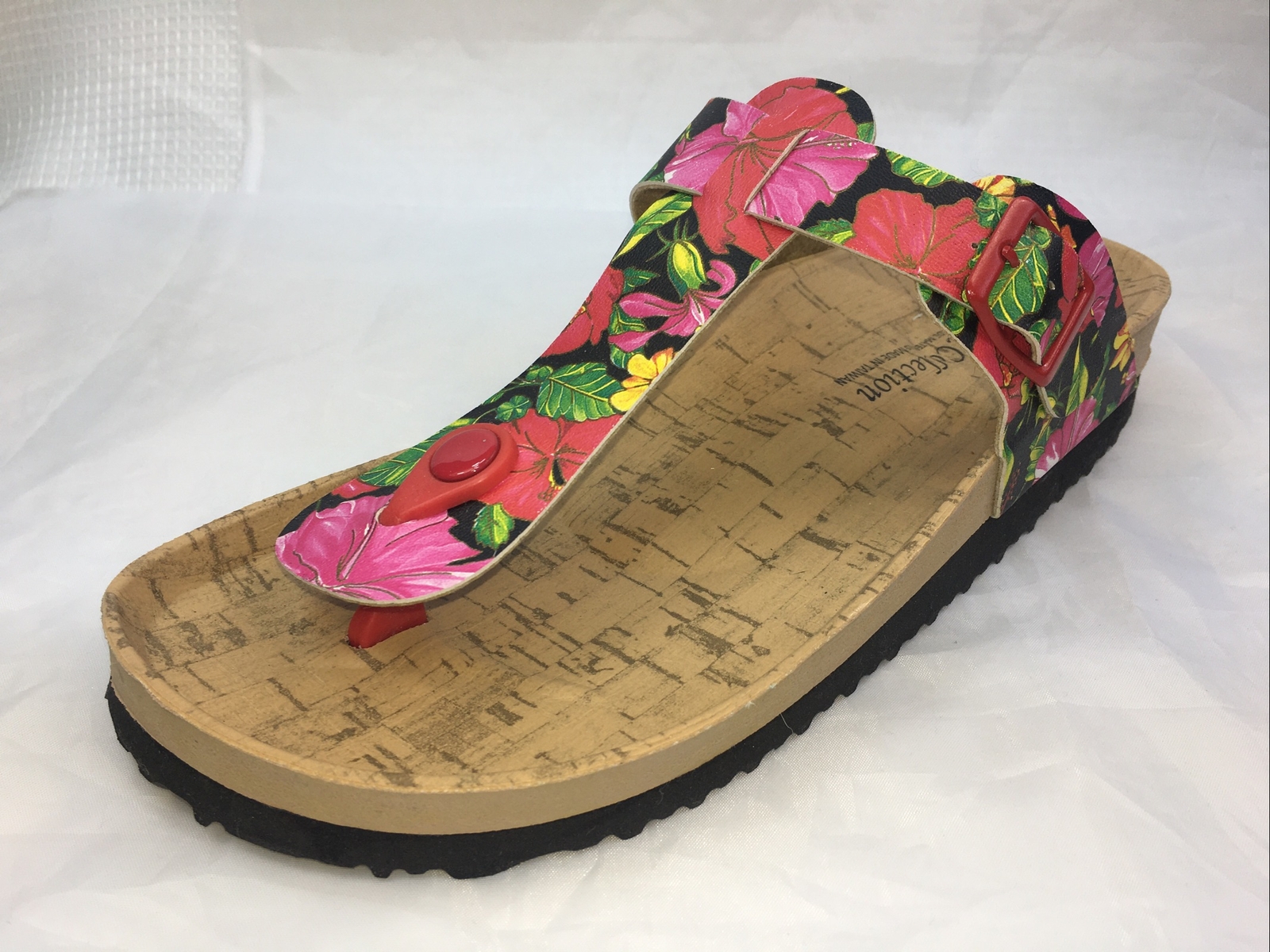 Birks RK-SONIA-35 Women Sandal FLORAL T-STRAP CONTOUR CORK FOOTBED Foam Platform