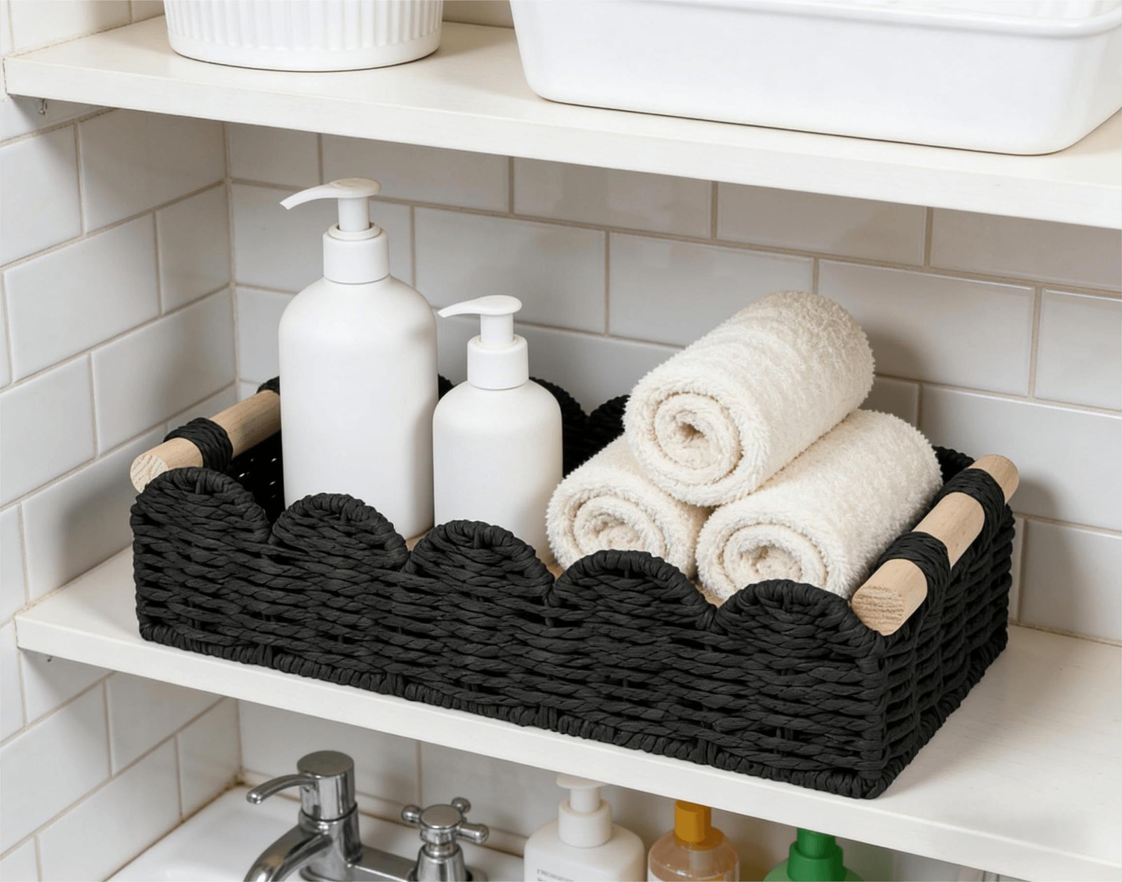 Storage Basket Organizer, Small Wicker Decor Basket