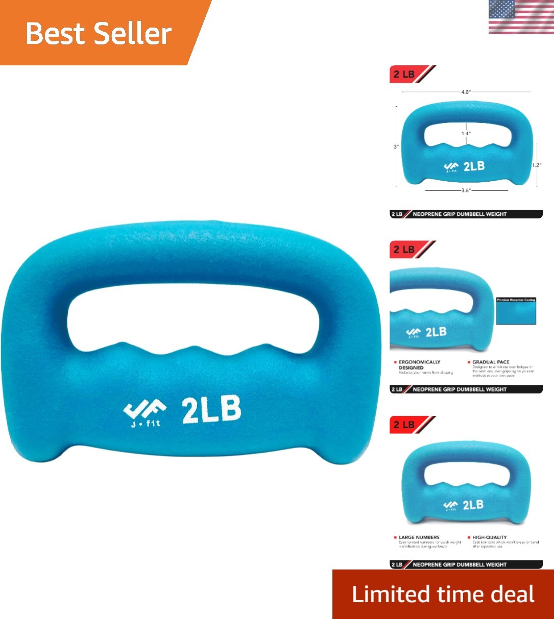Neoprene D Grip Dumbbells - Ergonomic 1LB-5LB Set for All Fitness Levels