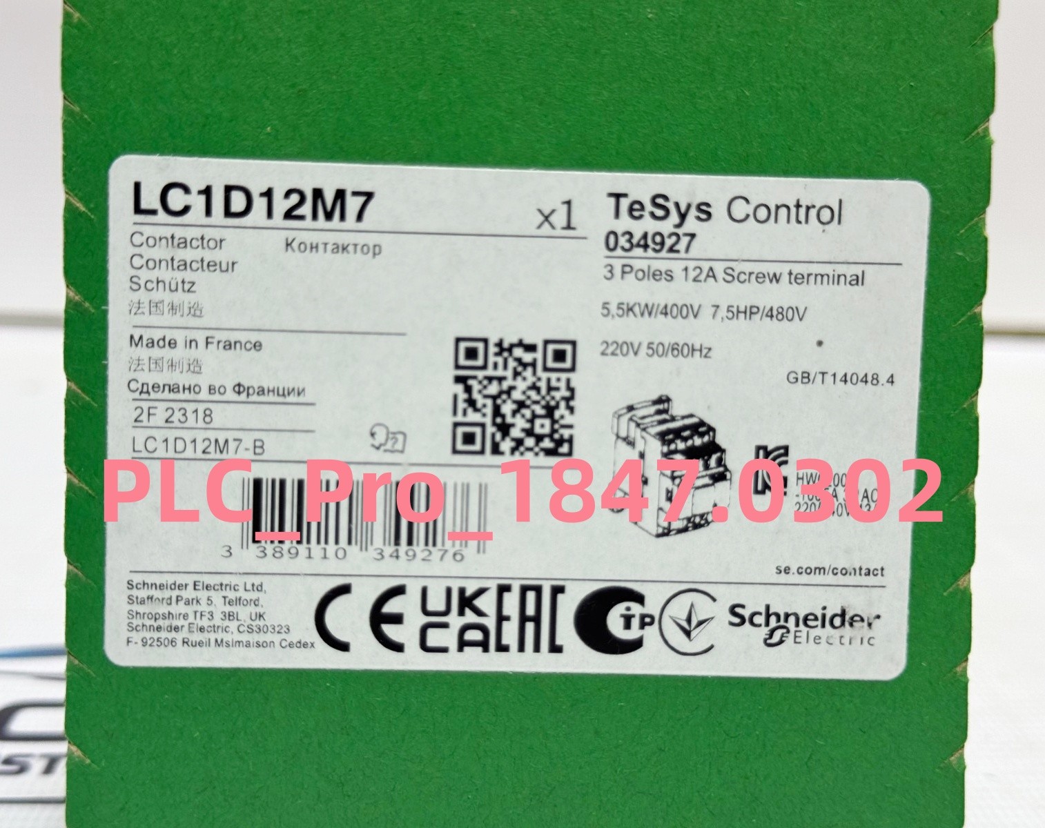 1PCS New Schneider LC1D12M7 12A 3P AC220V LC1D12M7  Deliver quickly