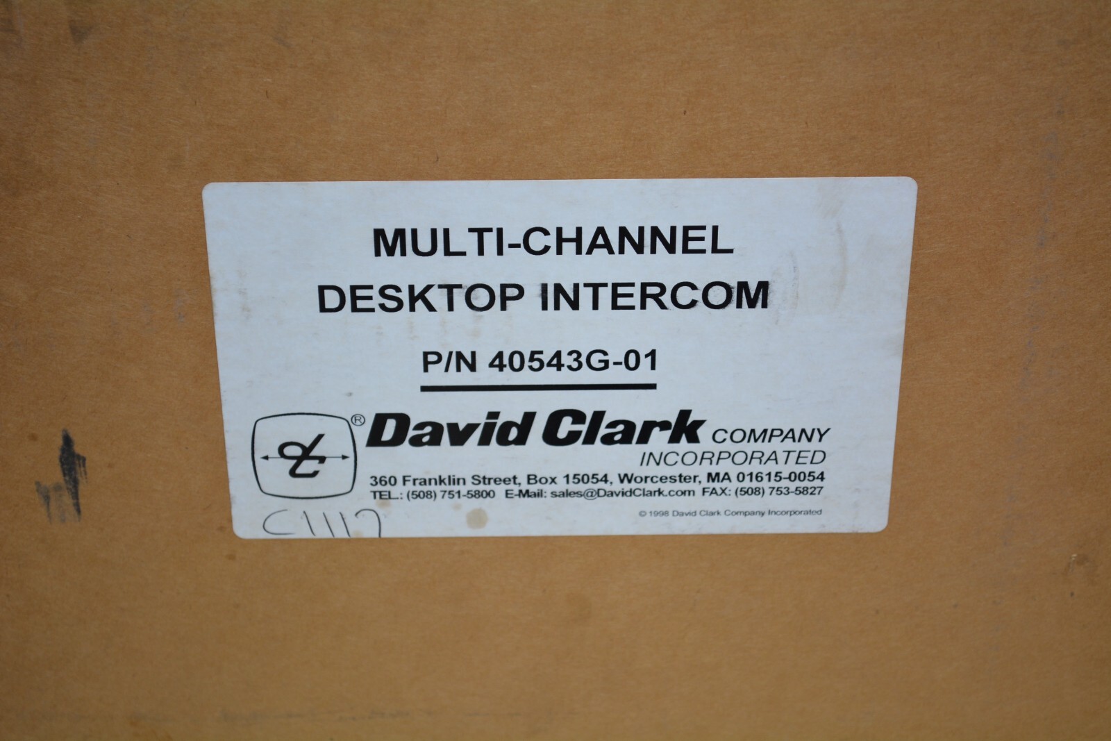 David Clark Multi-Channel Desktop Intercom P/N: 40543G-01 #W1976