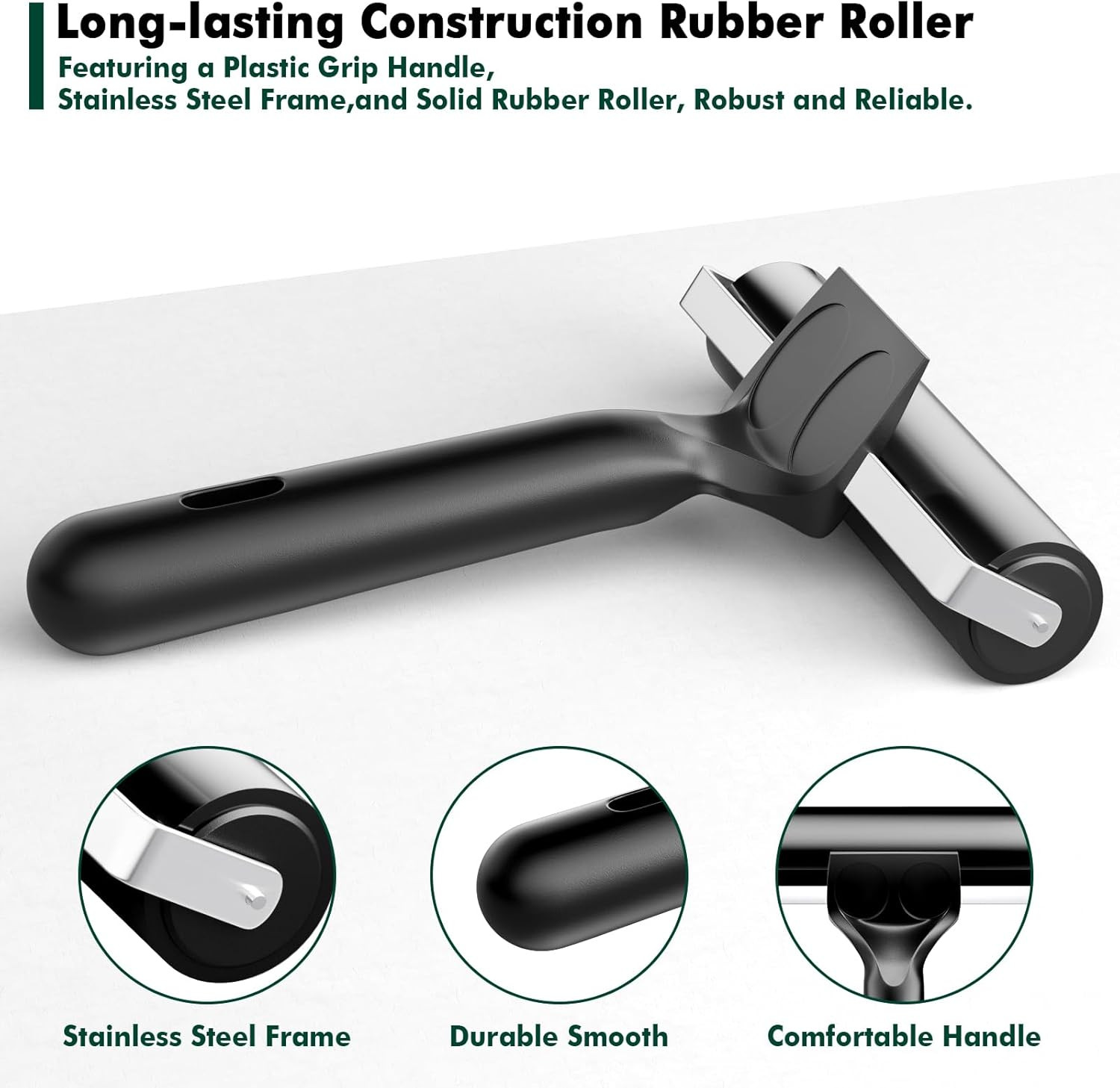 4 Inch Rubber Roller Brayer Rollers for Crafting, Hard Rubber Rollers