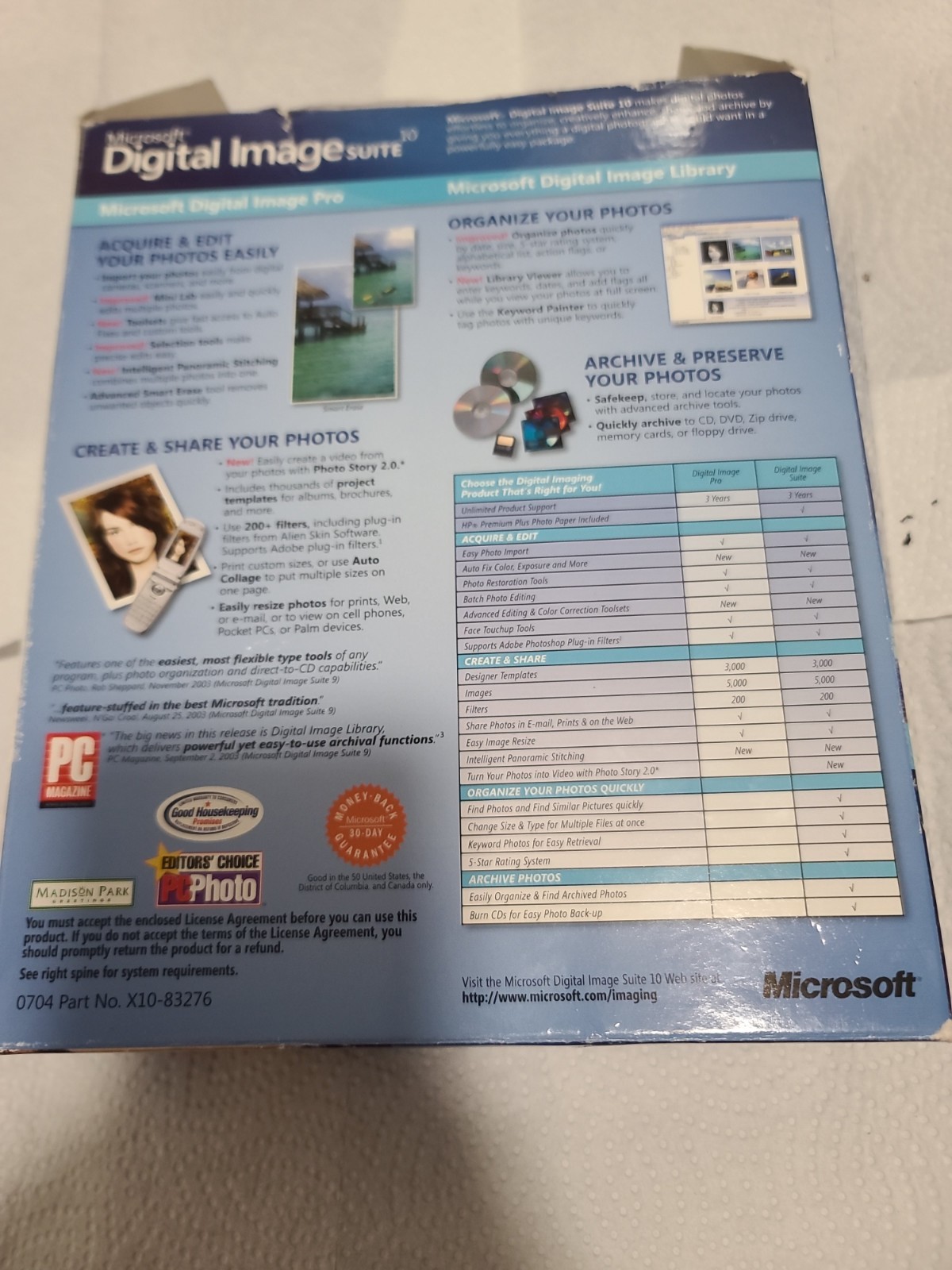 Microsoft Digital Image Suite 10 Photo Editing Software Windows CD English