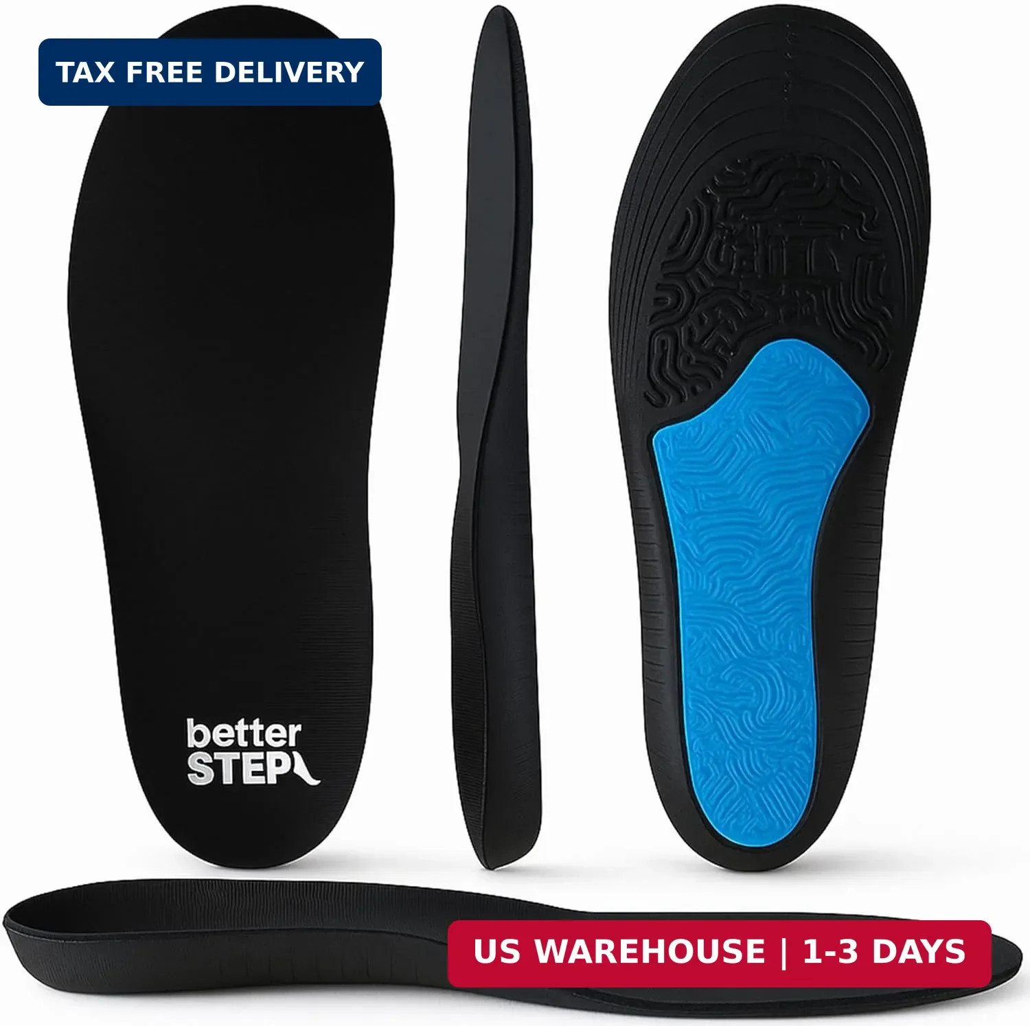 Gel Insoles, Trim-to-Fit, Shock-Absorbing Gel Pad for All-Day Comfort & Pain Rel