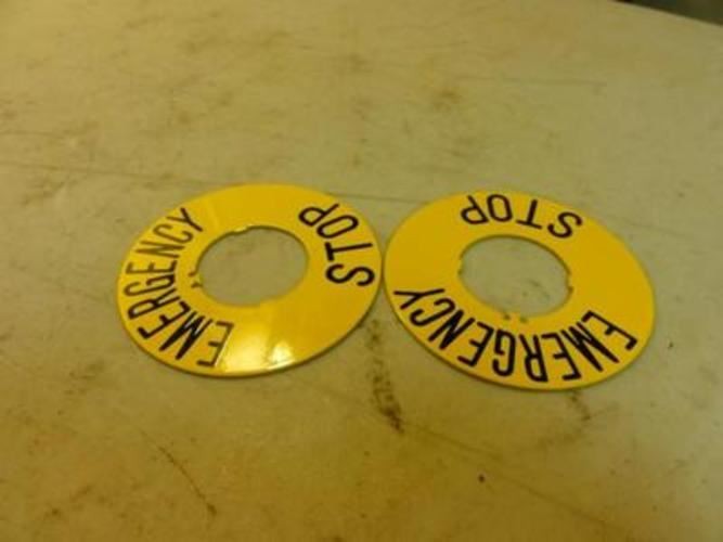202238 New-No Box; MFG- MDL-Unkn38506 LOT-2; Emergency Stop Plate; 2-3/4" OD; 1-