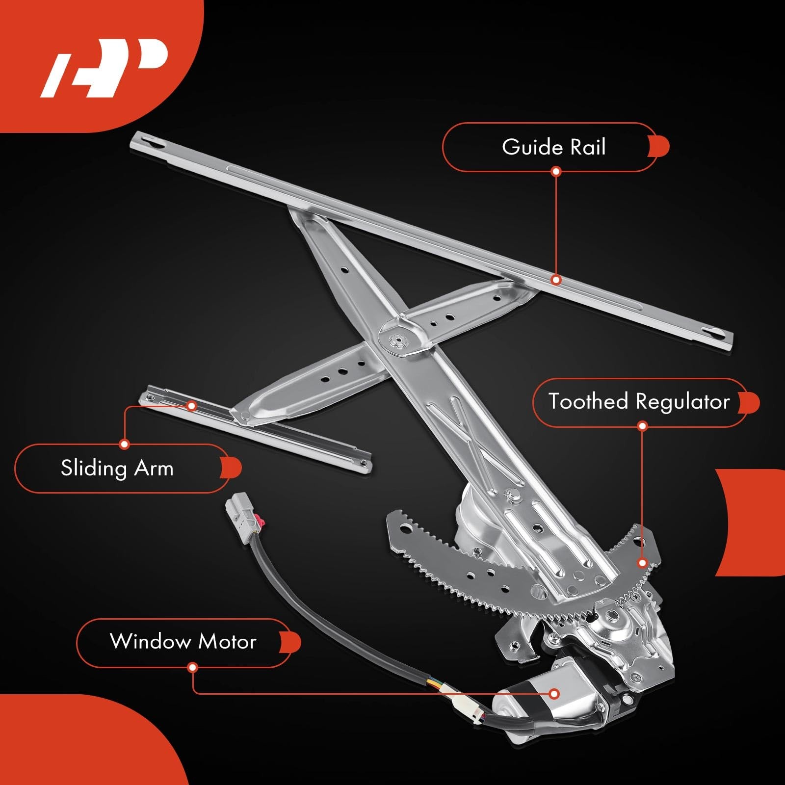 A-Premium Front Driver Side Power Window Regulator with Motor (4-Pin) | Compatib