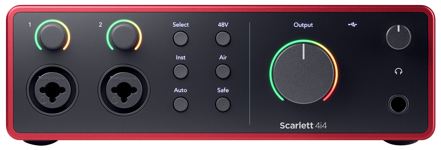 Focusrite Scarlett 4i4 4th Gen Studio Recording USB Audio Interface+Software+Mic