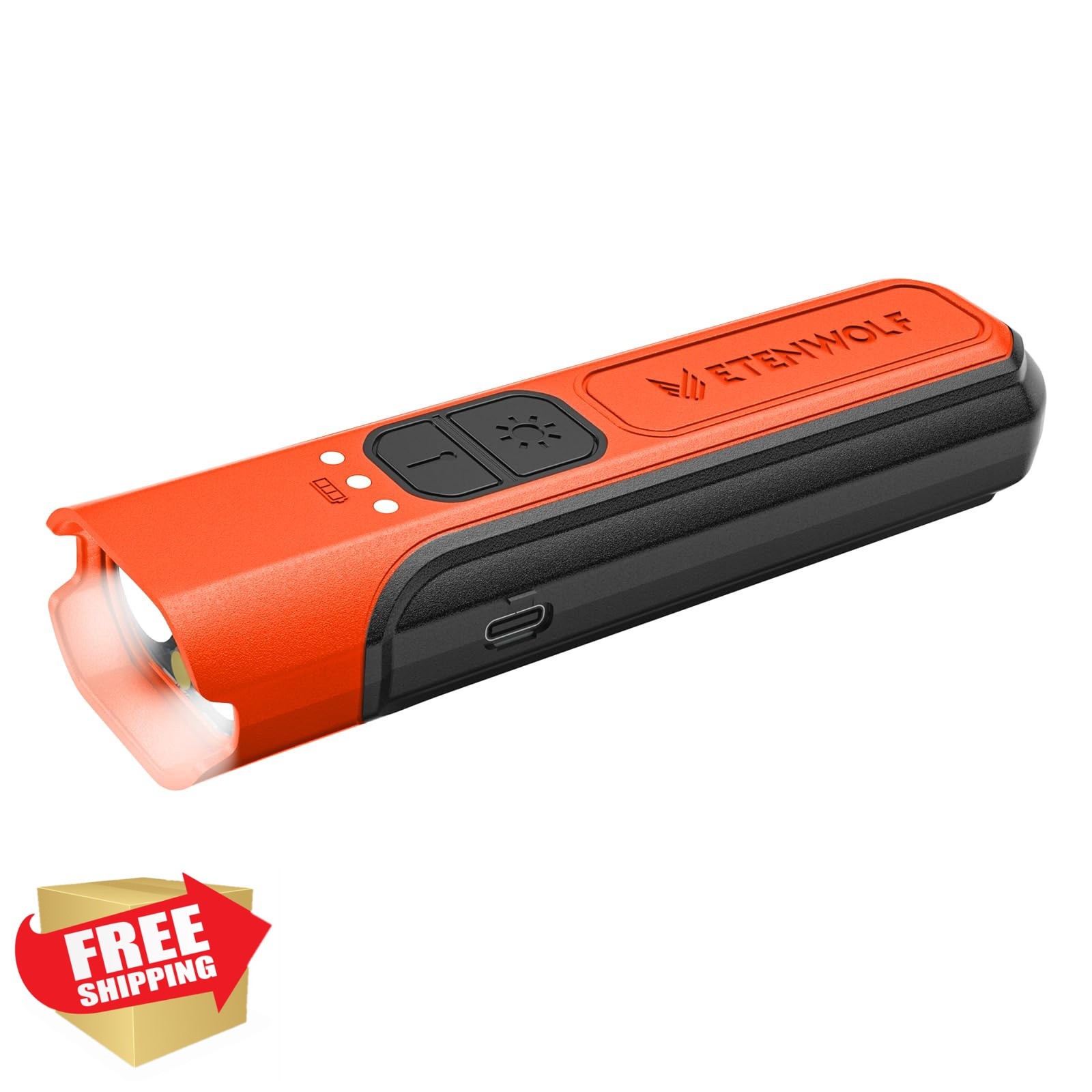ETENWOLF Vivid Orange Rechargeable Flashlight