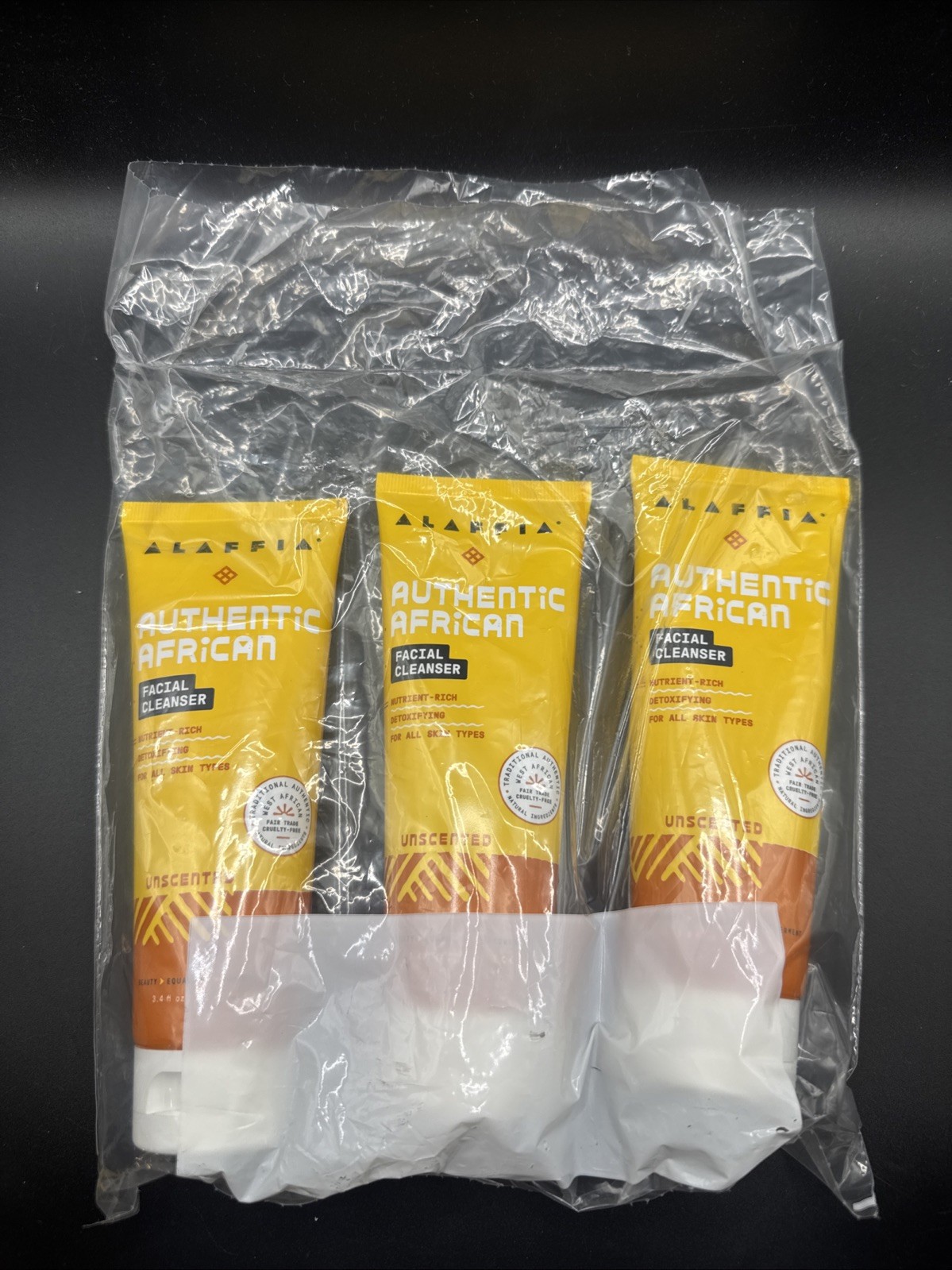 3 - Alaffia Authentic African Facial Cleanser, Detoxifying, Unscented - 3.4 Oz.