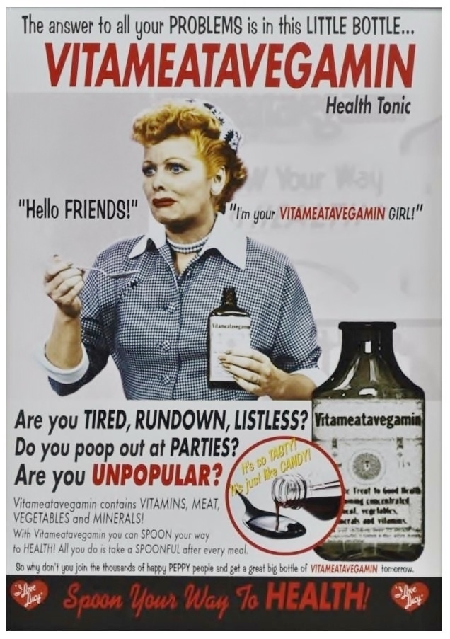 I Love Lucy # 10 - 8 x 10 Tee Shirt Iron On Transfer Vitameatavegamin