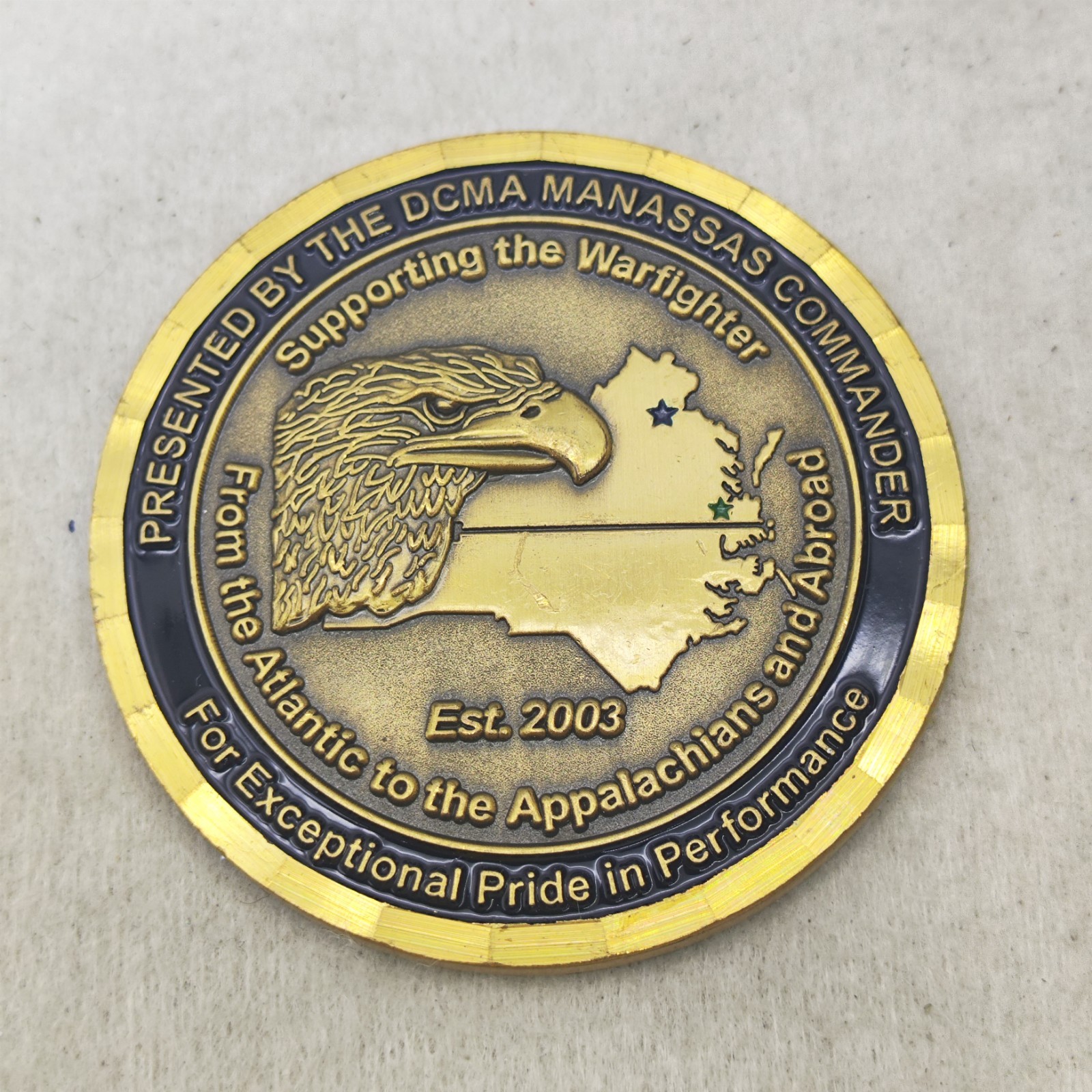 DCMA Manassas Commander for Exceptional Pride in Performance Challenge Coin