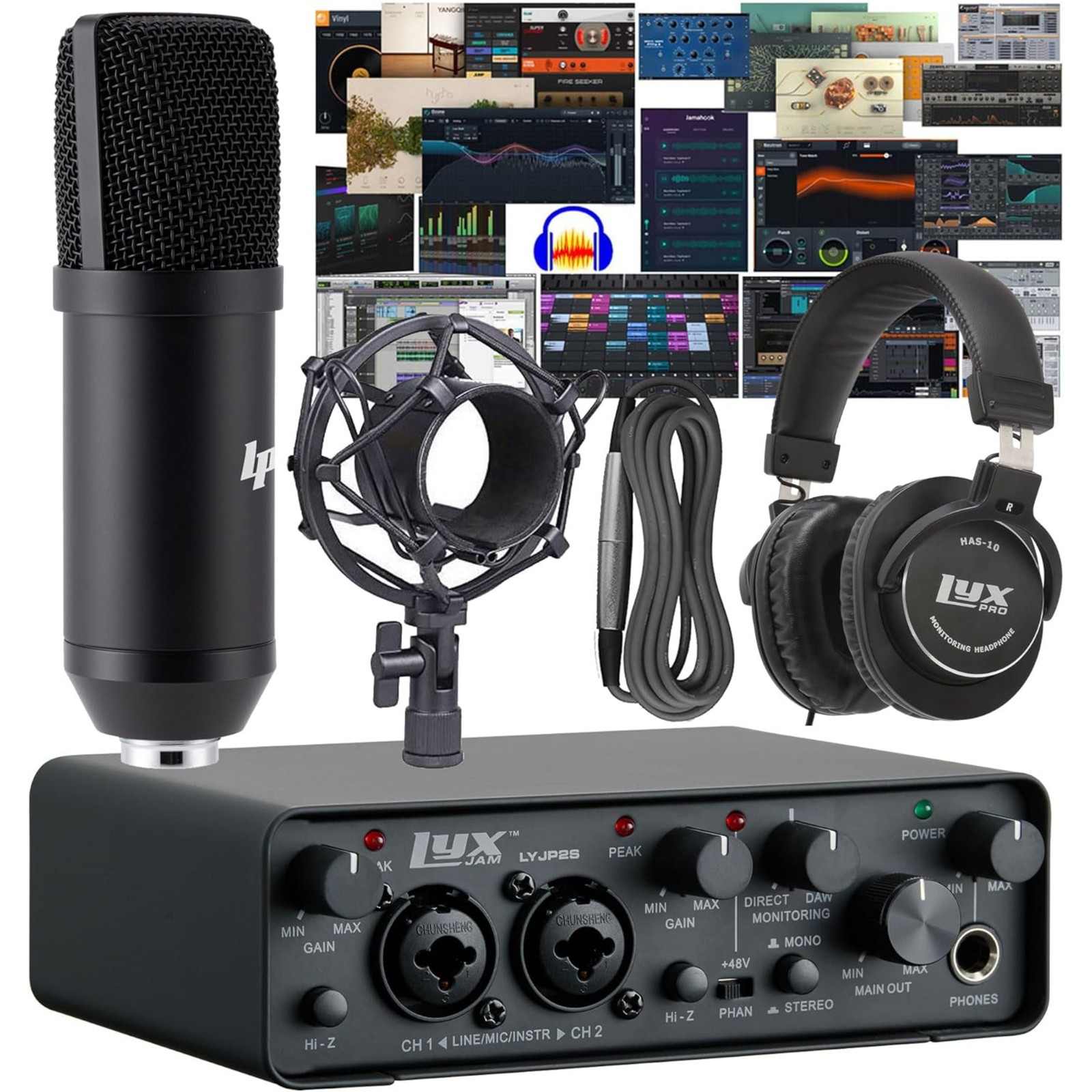 LyxJam 2x2 USB Audio Interface w/ ASIO Driver, Studio Software Bundle & More!