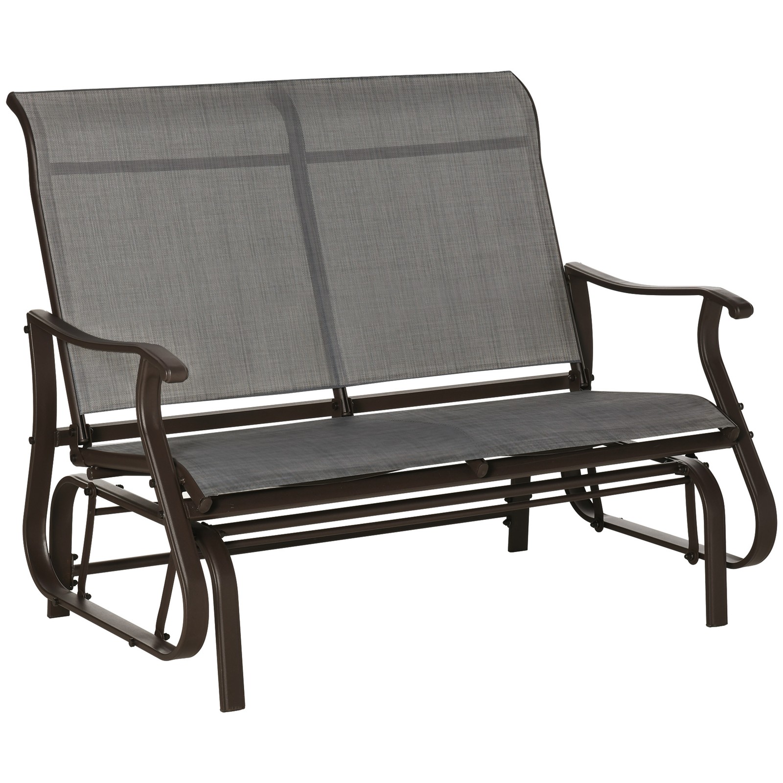 2 Person Outdoor Glider Bench, Patio Glider Loveseat Chair for Garden Porch Deck
