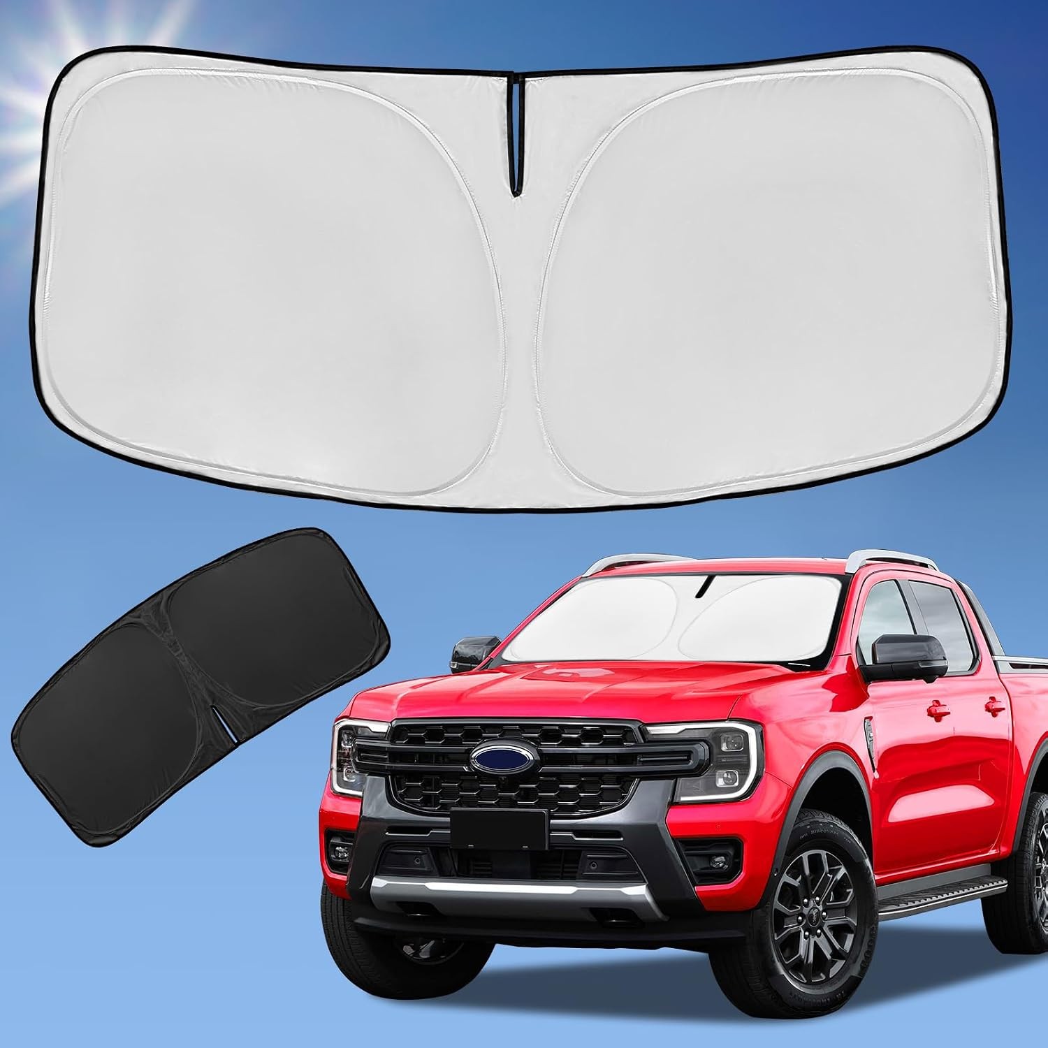 Ford Ranger 2019-2024 4-Layer Sun Shade Windscreen Cover
