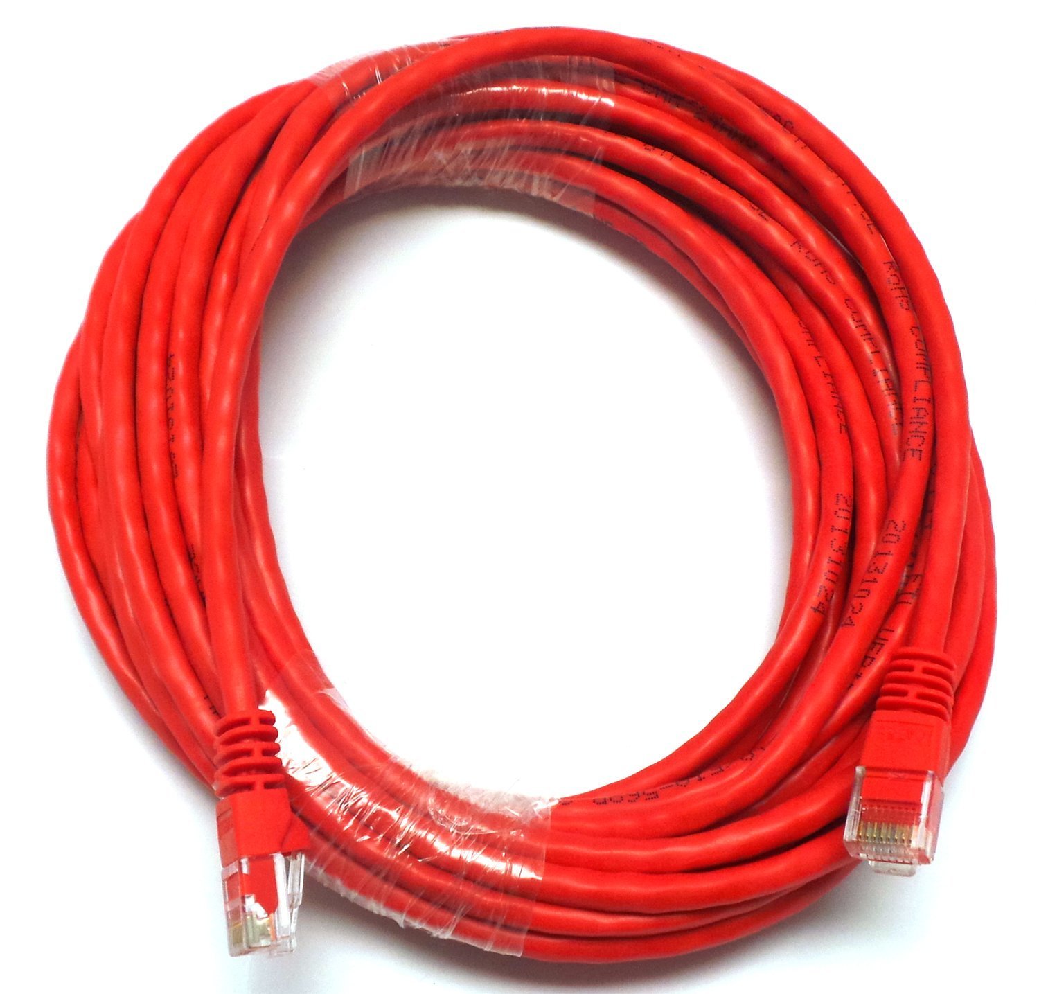 Ethernet Network Patch Cat5E Cable (50ft) - Red