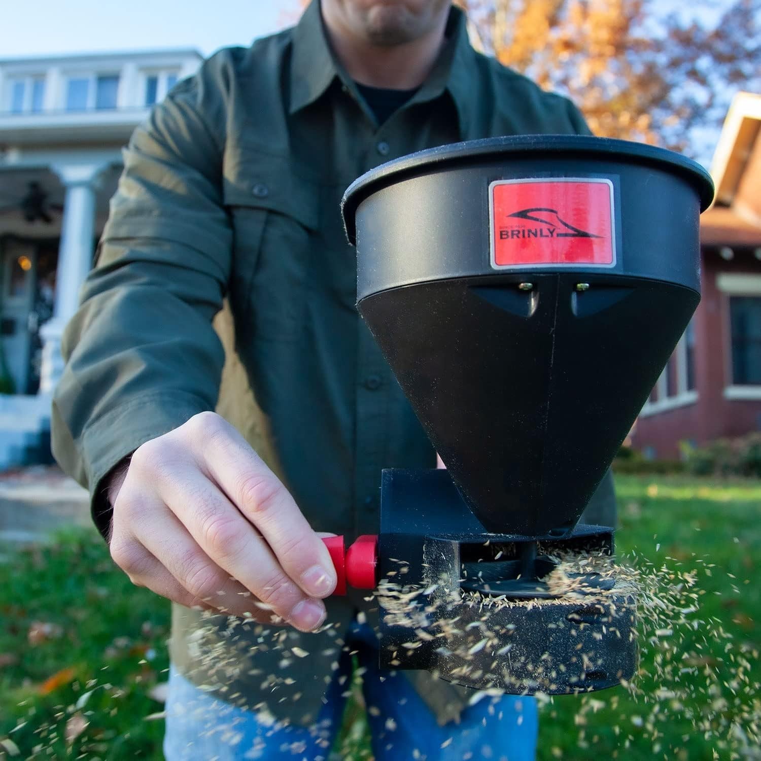 All-Season 5 lb Handheld Spreader with Adjustable Flow for Effortless Spreading