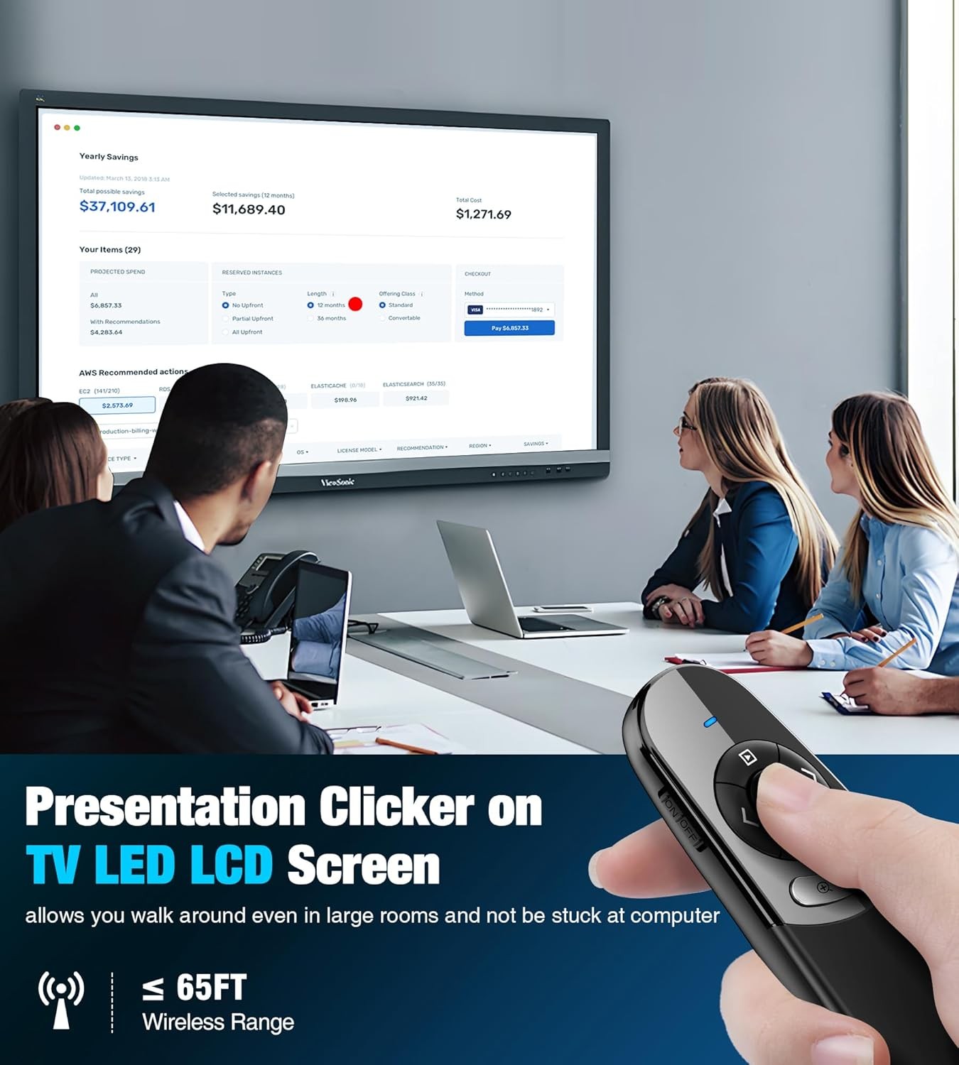 Presentation Clicker Remote 2‑in‑1 Type‑C Wireless Pointer w/ Magnifier