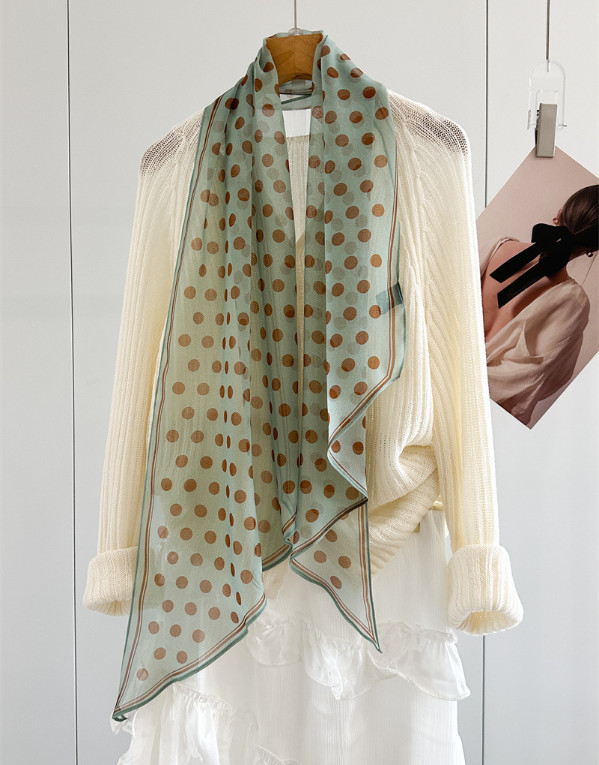 100%Silk Mulberry Shawl Bandanna Scarf Square circle Print Neckerchief 160X30cm