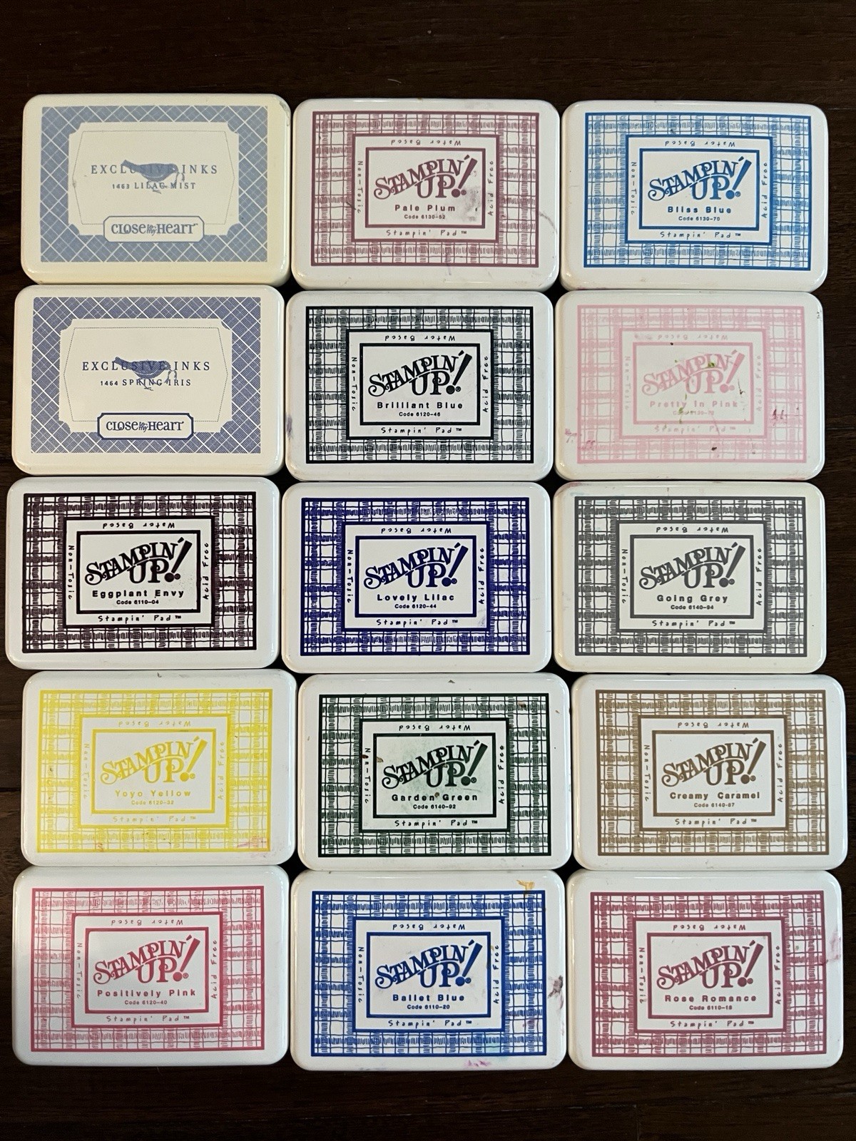 Lot of 13 Stampin’ Up! Old Style Ink Pads, 2 Close To My Heart Ink Pads