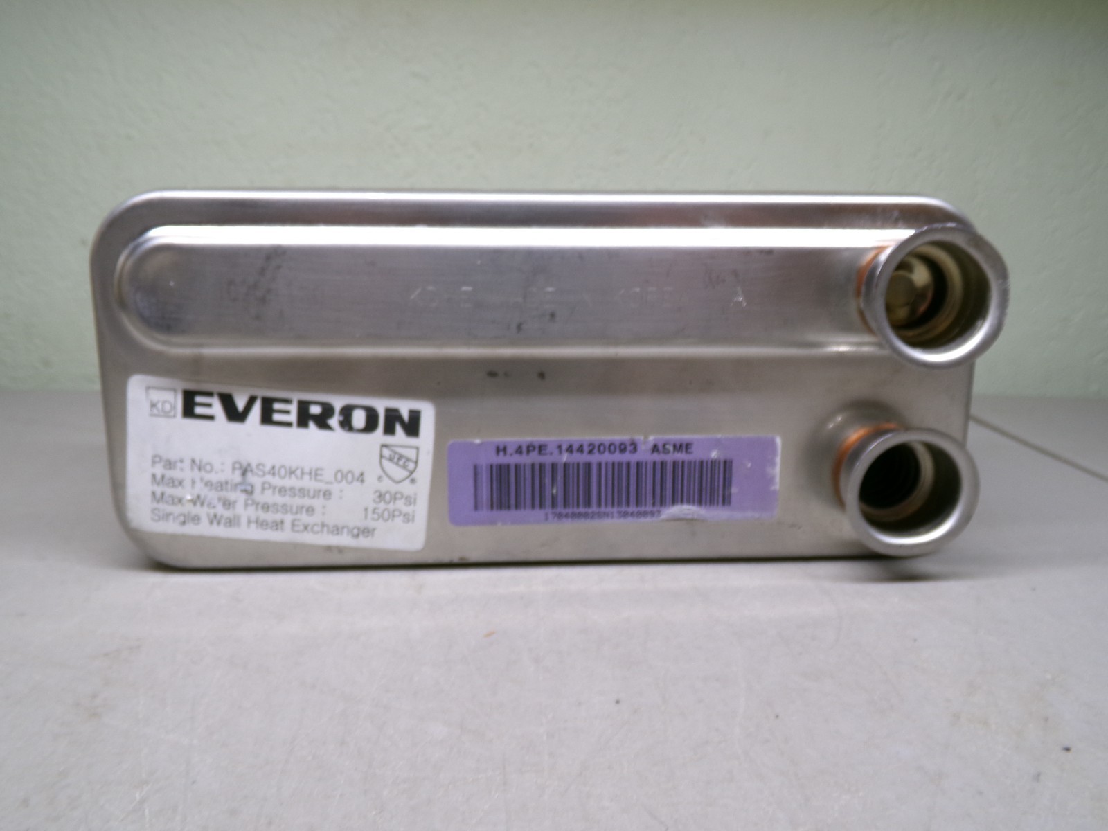 EVERON PAS40KHE_004 SINGLE WALL HEAT EXCHANGER 14420093