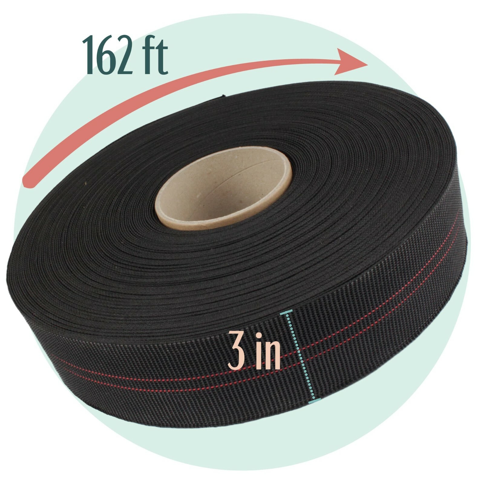Latex Elasbelt Webbing for Chair Repair - 54 Yards (162 Ft)