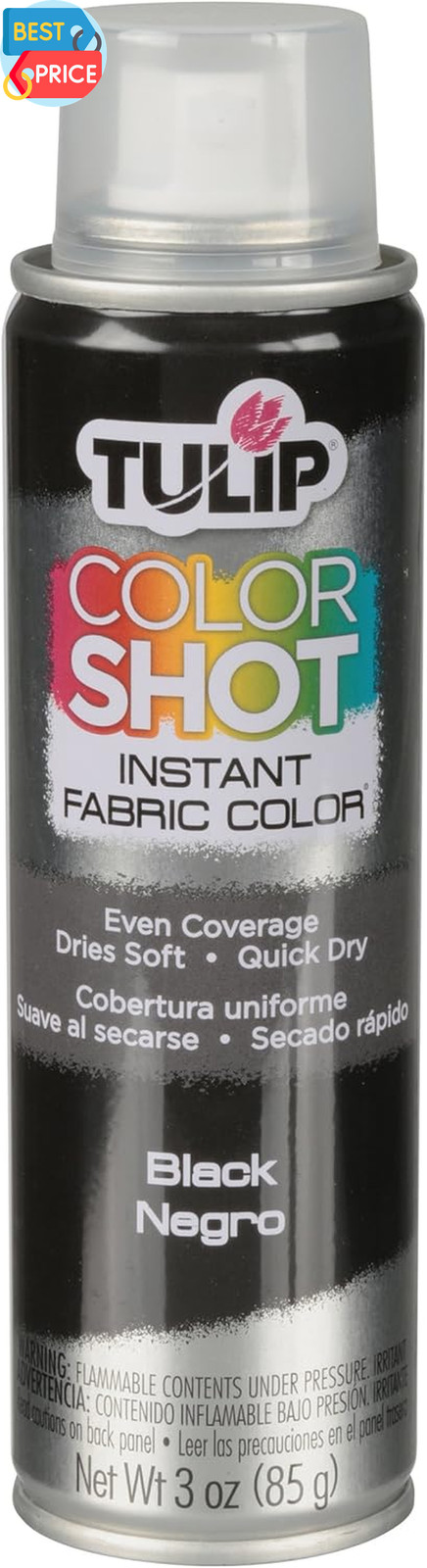 Colorshot Instant Fabric Spray Color 3Oz. Black