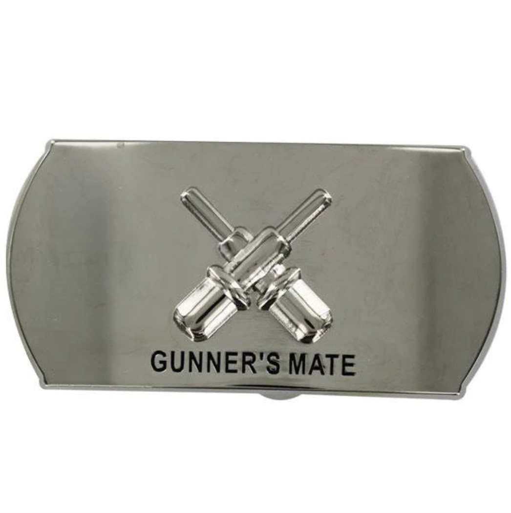 GENUINE U.S. NAVY ENLISTED SPECIALTY BELT BUCKLE: GUNNER'S MATE: GM