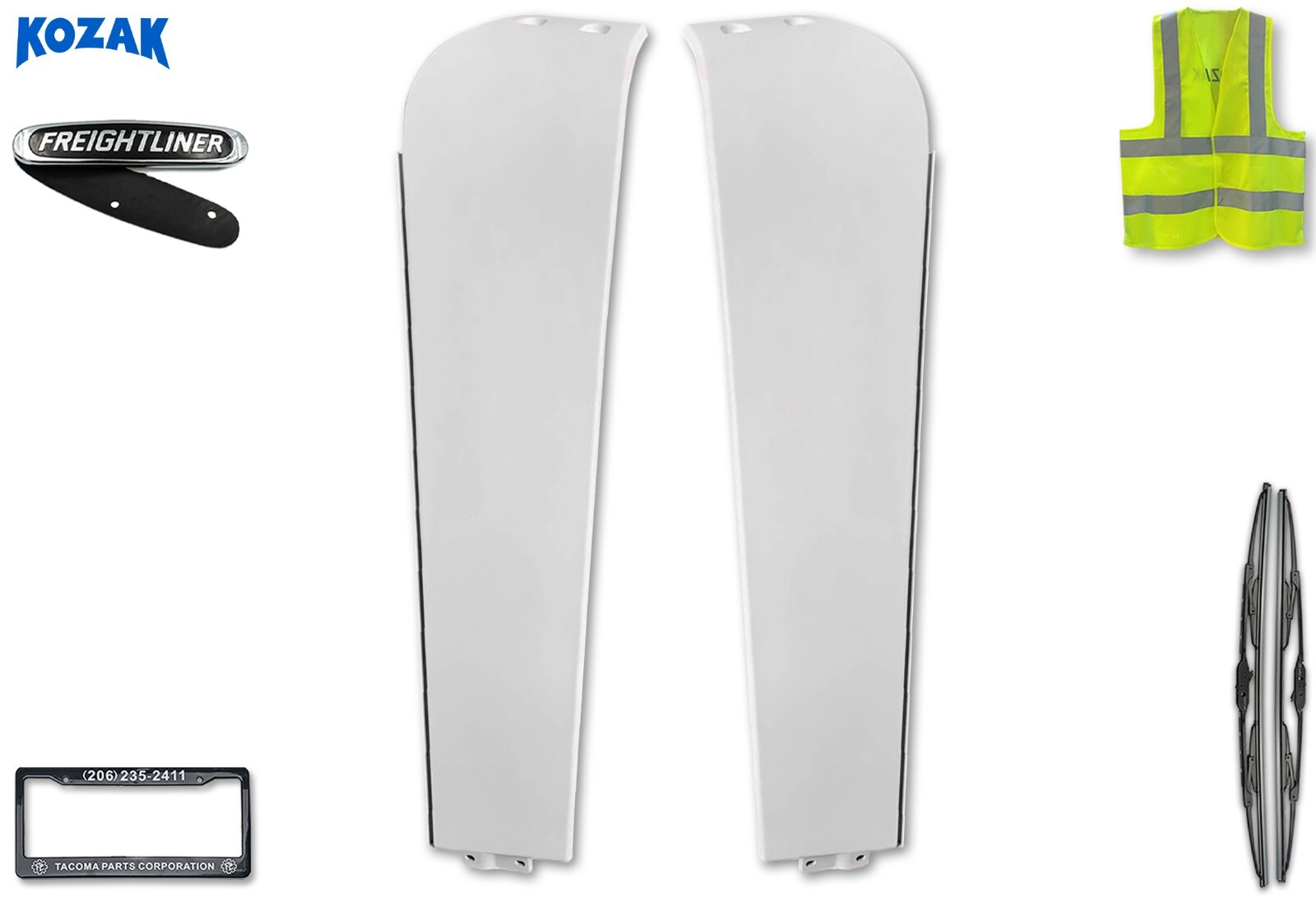 Top Cab Cabin Wing Fairings Narrow Set RH & LH Freightliner Cascadia 2008-2017
