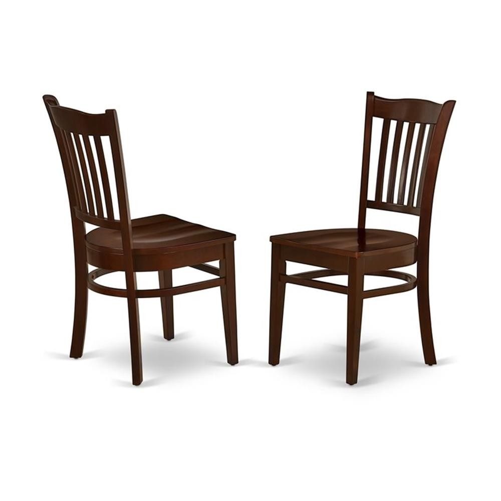 Pemberly Row Antique 3-piece Dining Set with Rounded Table in Mahogany