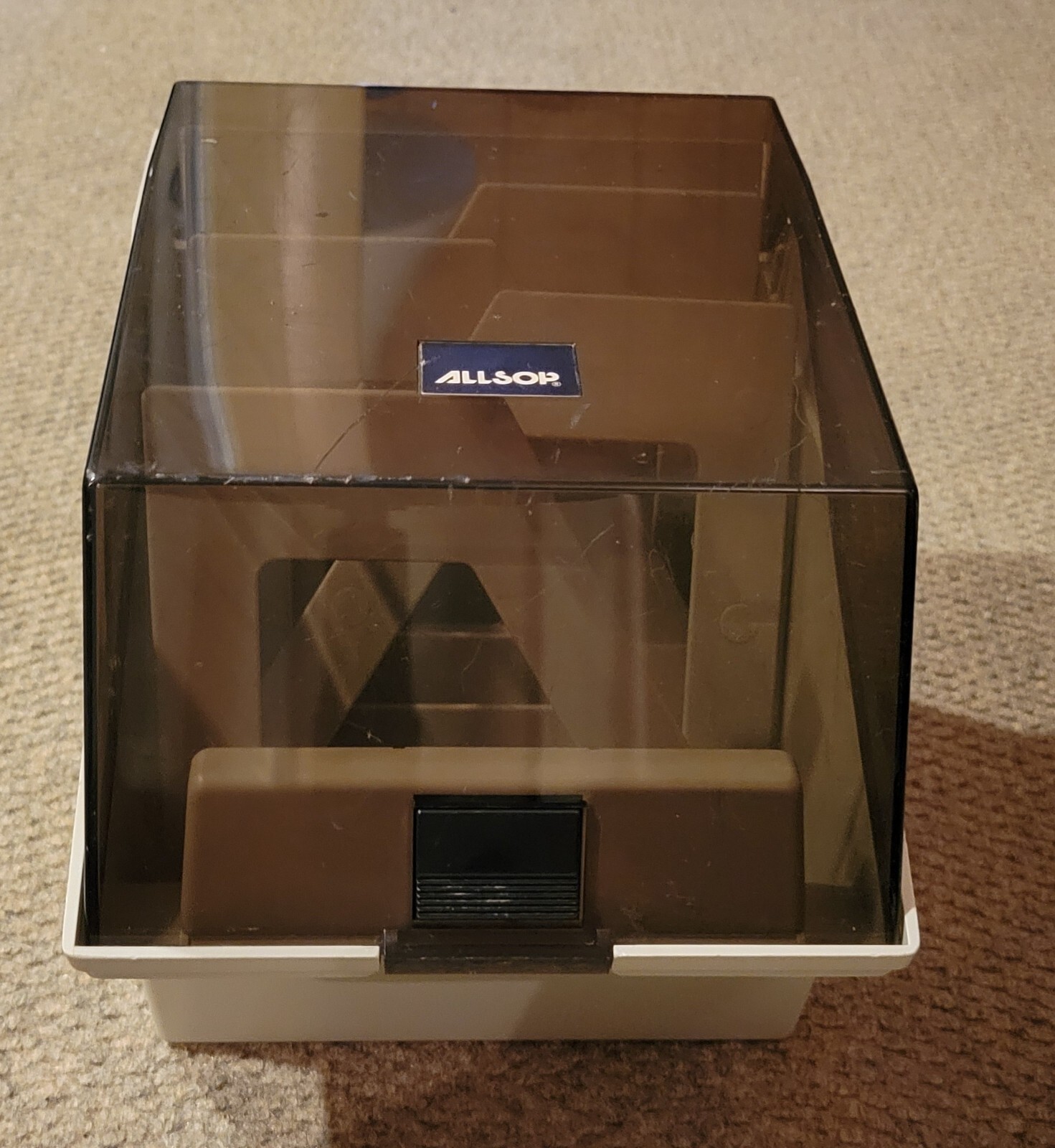 ALLSOP 5.25" Floppy Disk Storage Box w/dividers Case 80s 90s Tech Computer Retro