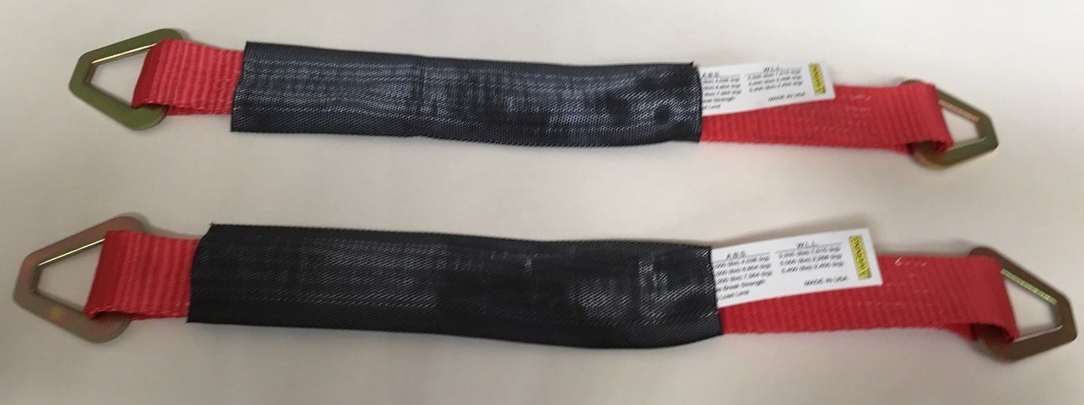 SET OF 2 - 3' AXLE STRAPS 12K WEB (RED)