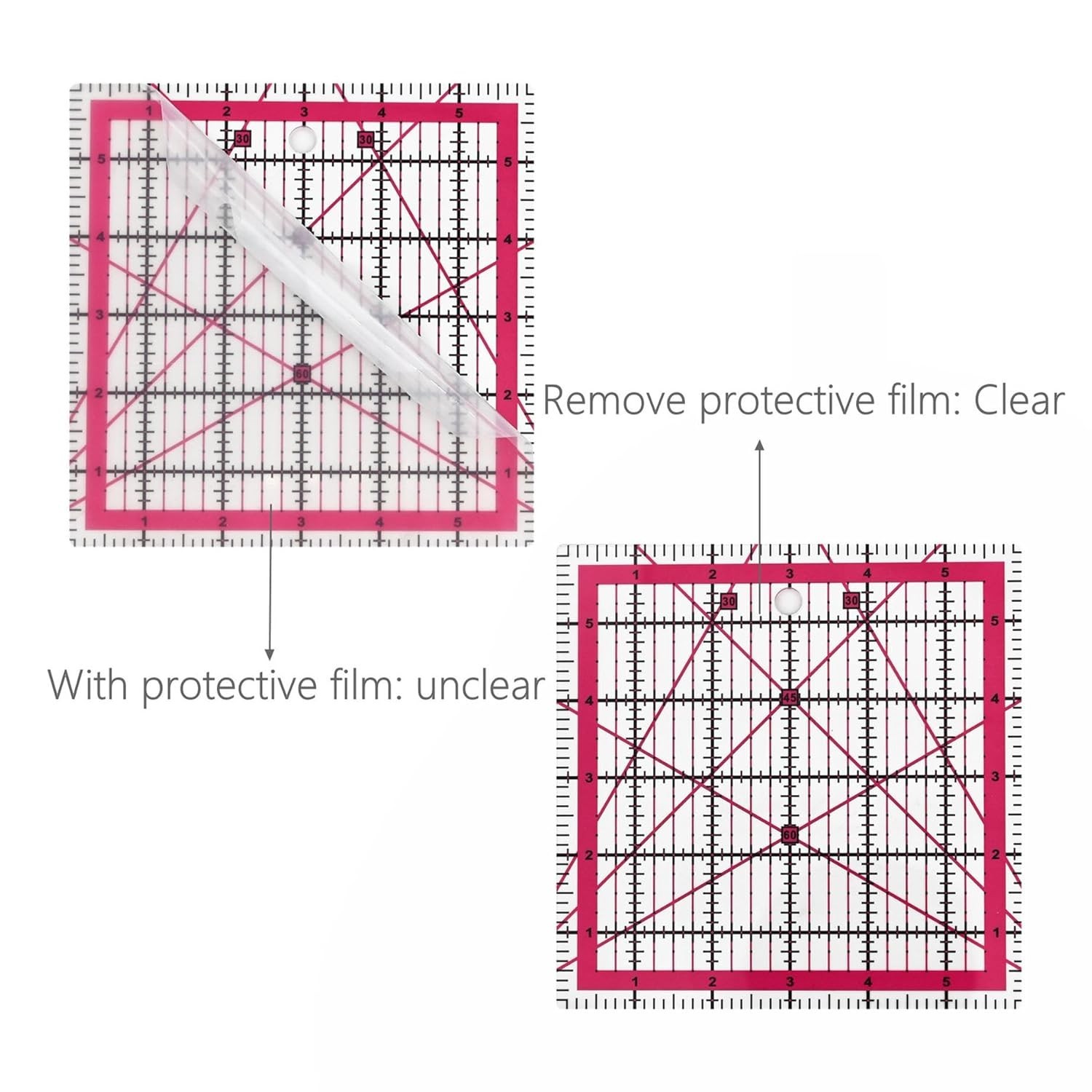 Complete 4-Piece Clear Ruler Set for Precision Sewing & Crafting Essentials
