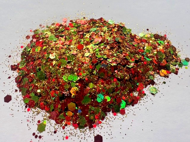 Christmas Magic Custom Glitter Mix Red Green Gold Resin Holiday Crafts