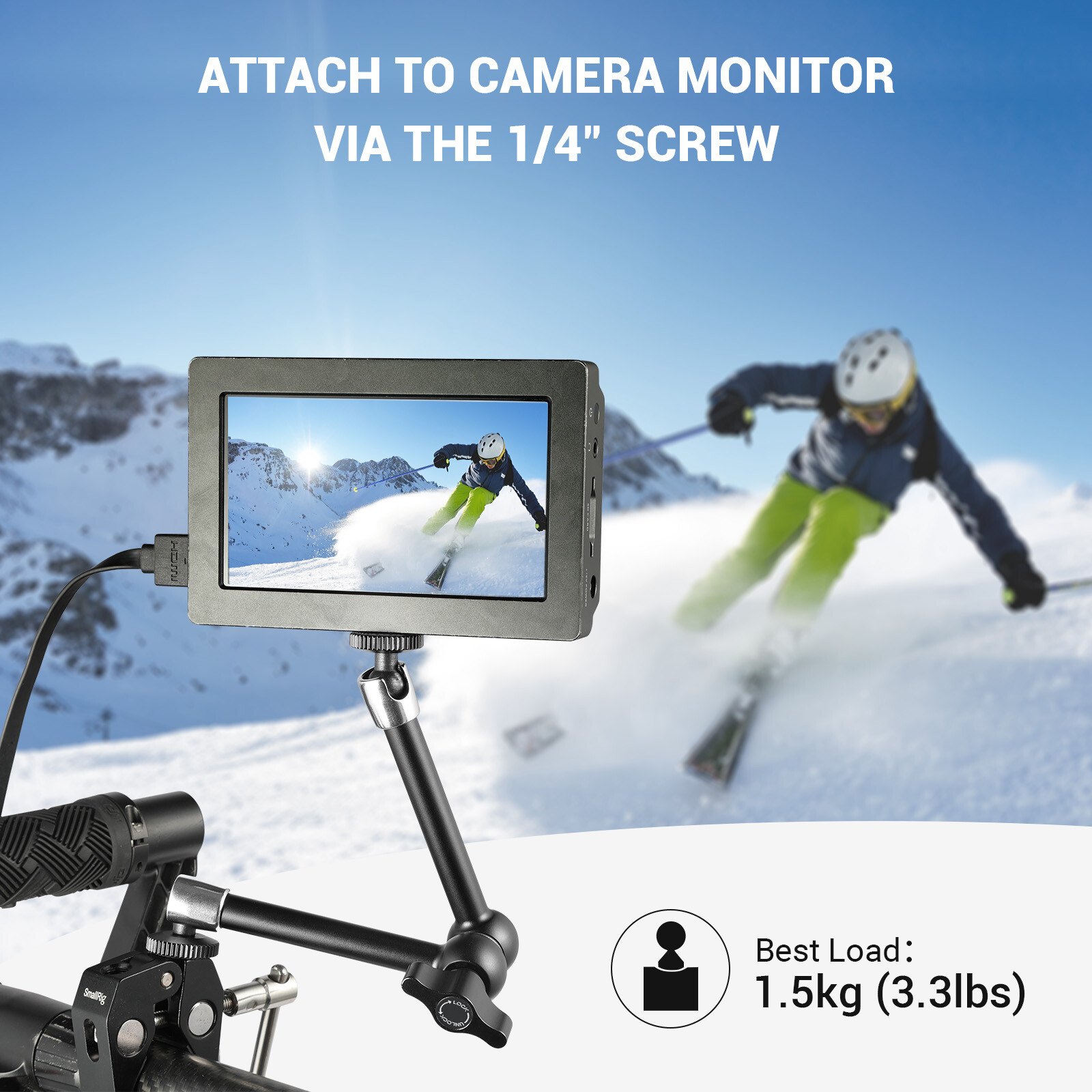 SmallRig Adjustable Articulating Magic Arm Ball Head Camera Mount for LCD Lights