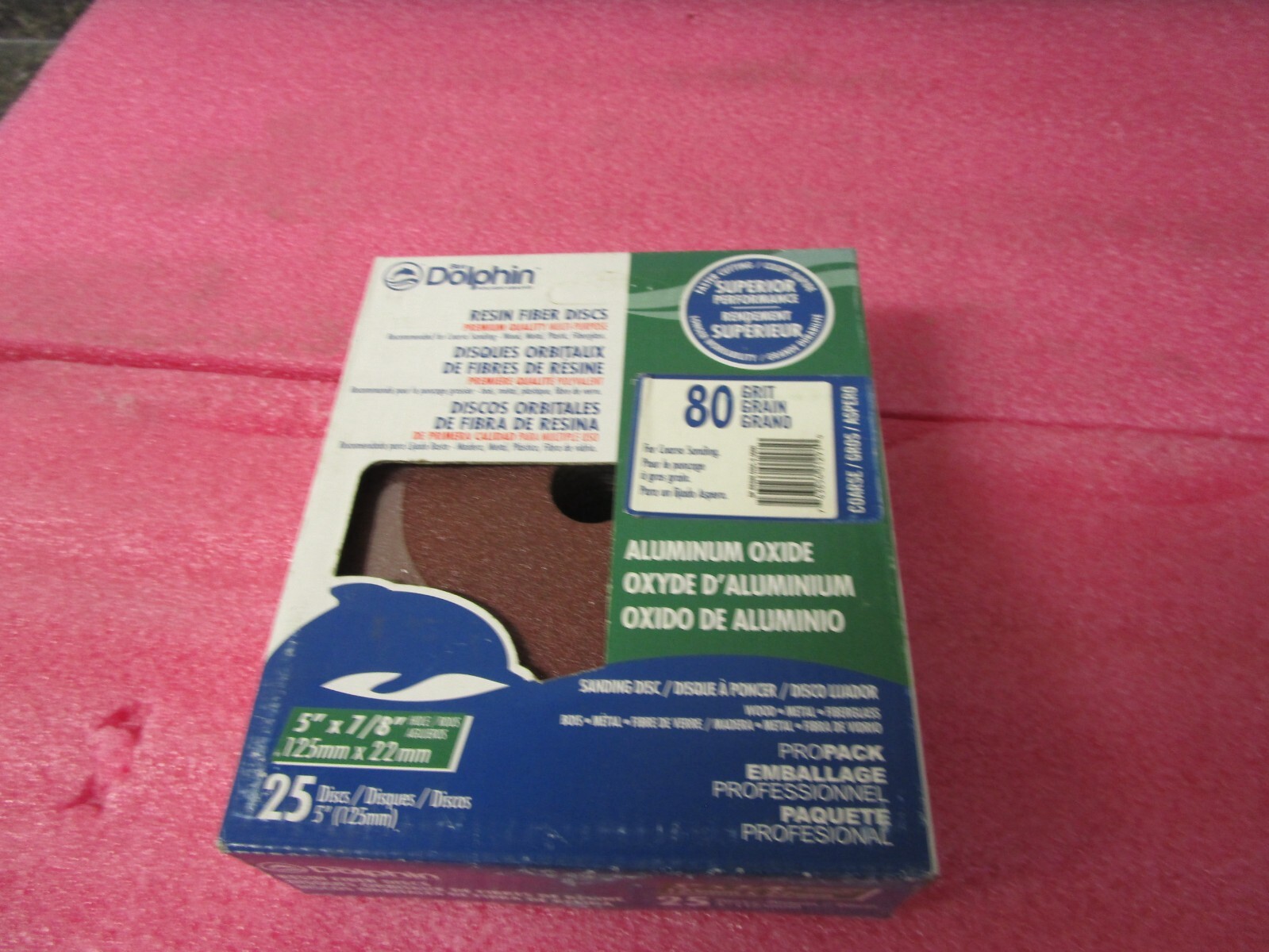 Qty (25) Blue Dolphin 80 Grit Premium Quality Aluminum Oxide Sanding Disc 5"x7/8